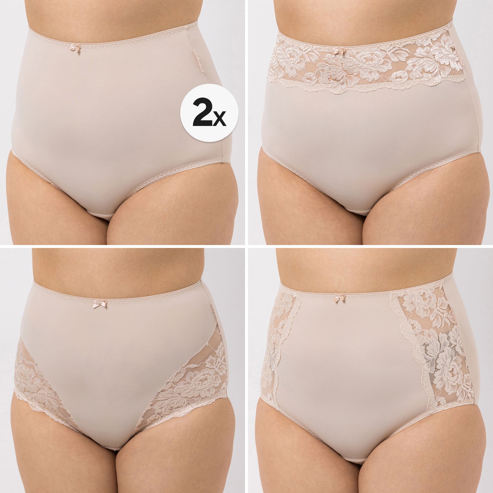 LITTLE ROSE 5 Maxislips Mikrofasermischung 2x Basic 3x Spitzendetails