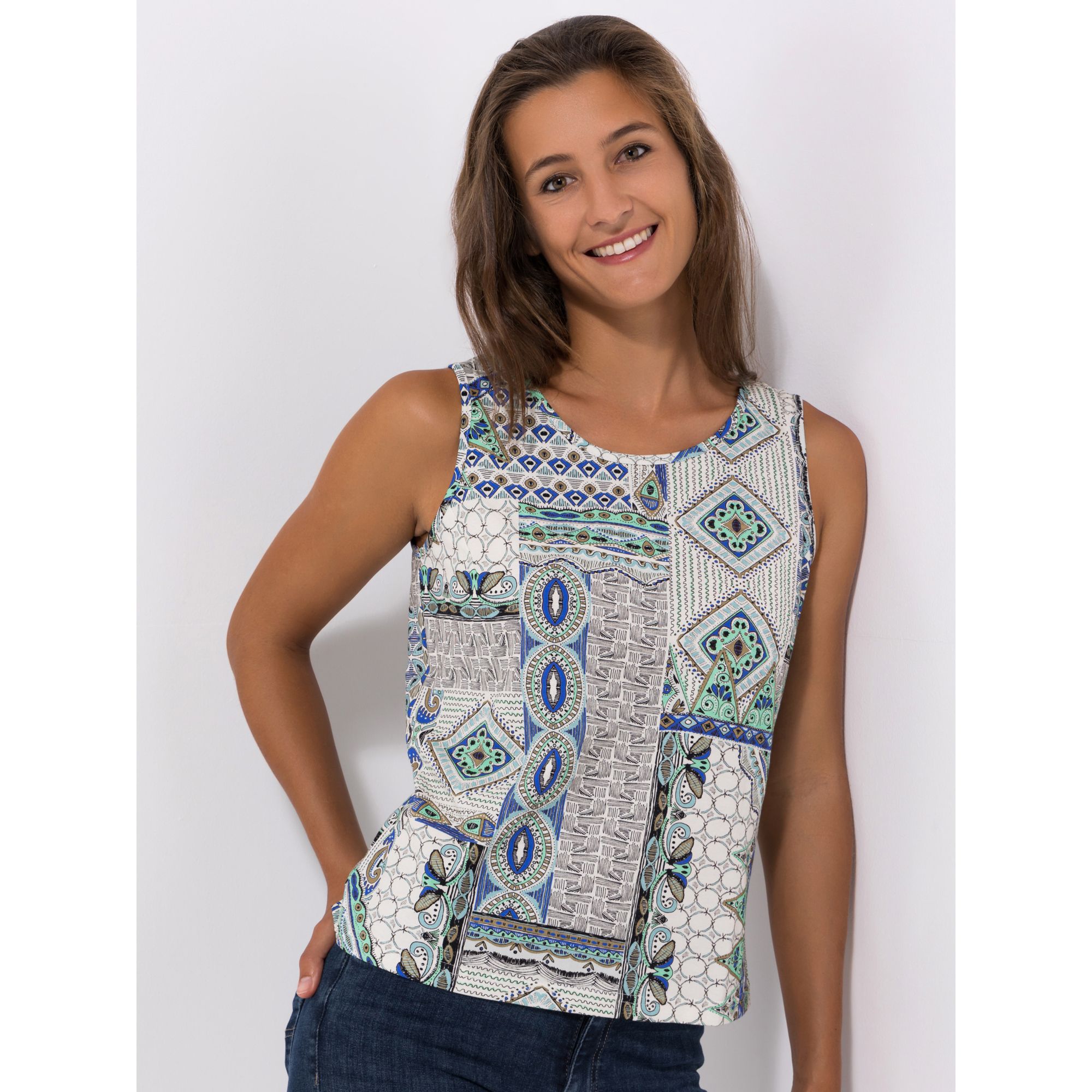 Green Cotton by Peter Hahn Shirt, ohne Arm Style Wilma Rundhalsausschnitt