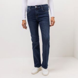 VIA MILANO Jeans, lange Form 5-Pocket-Style Strass-Details ausgestelltes Bein