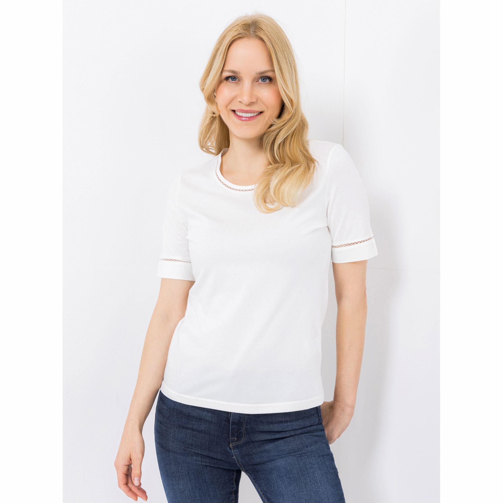 Green Cotton by Peter Hahn Shirt, 1/2-Arm Style Frida Rundhalsausschnitt