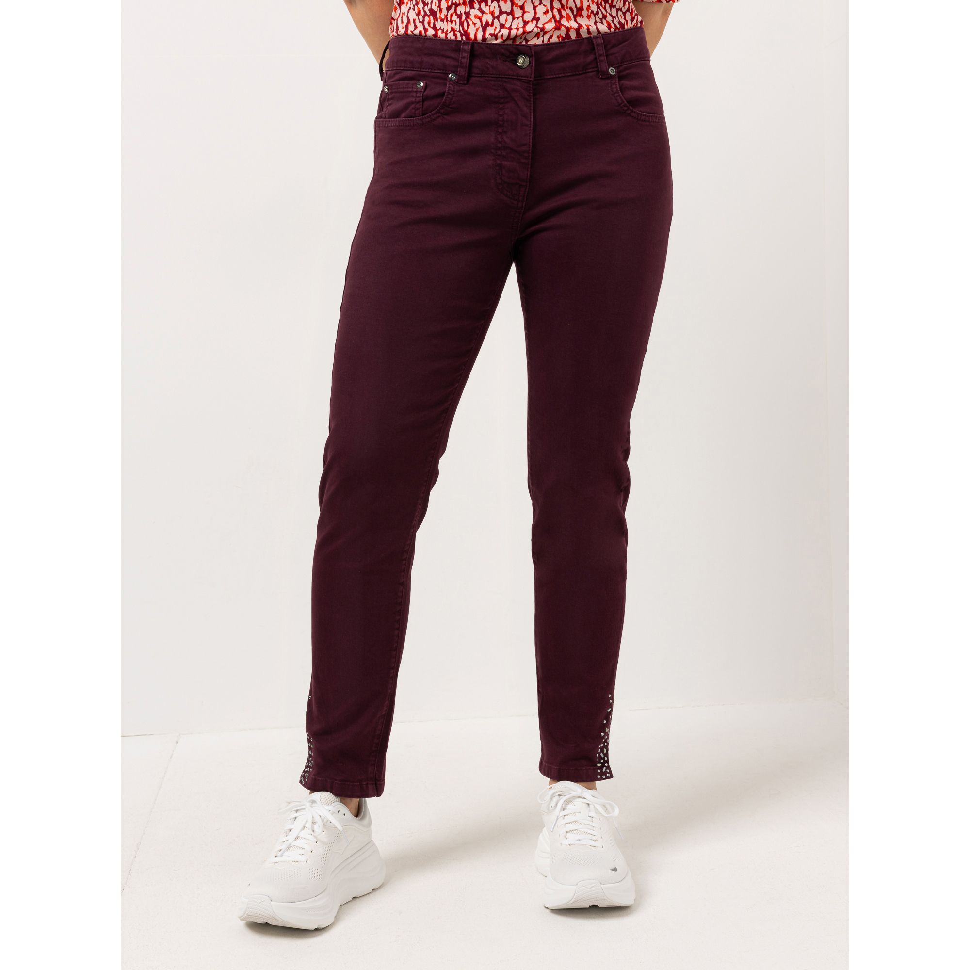 AMINATI® Hose, knöchellang Seitenschlitze Verzierung Logo-Stickerei