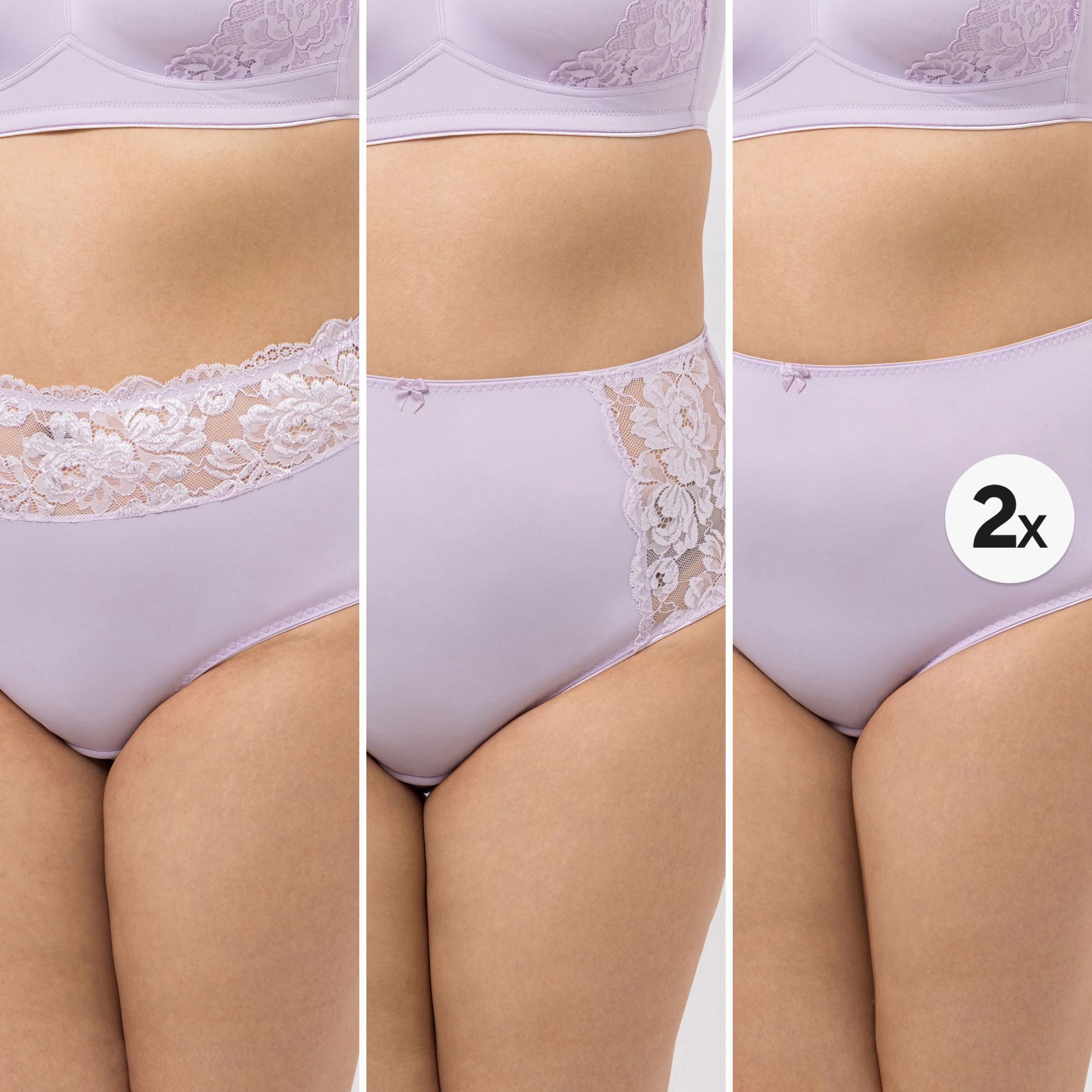 LITTLE ROSE 4 Midislips Mikrofasermischung 2x Basic 2x Spitzendetail