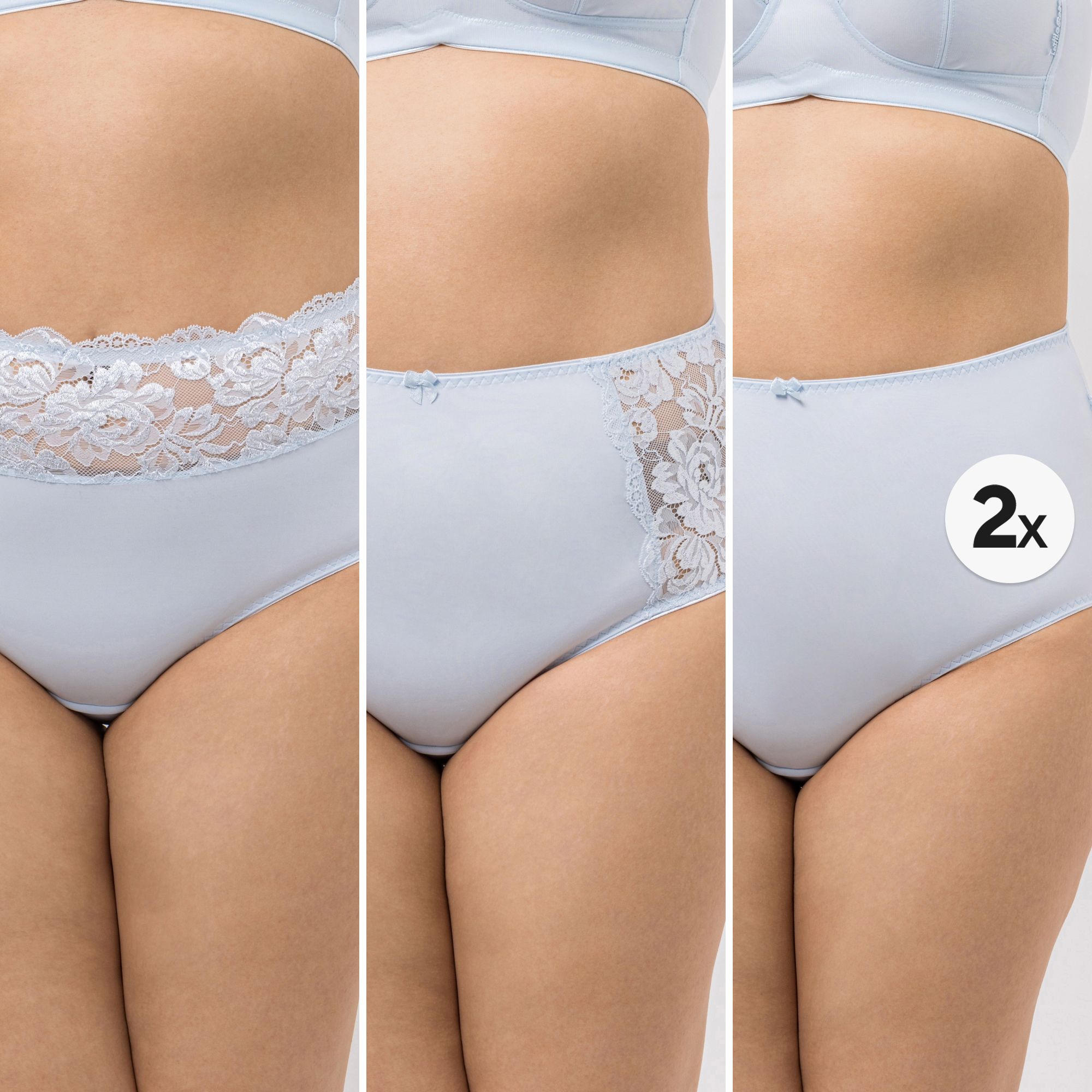 LITTLE ROSE 4 Midislips Mikrofasermischung 2x Basic 2x Spitzendetail