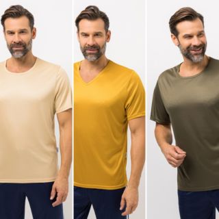MEN'S TOUCH 3 Shirts, 1/2-Arm Mikrofaser Ausschnittvariationen mit Seitenschlitzen