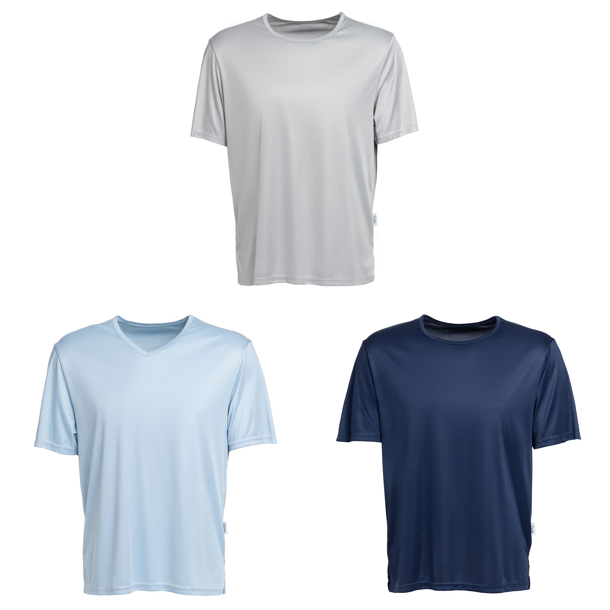 MEN'S TOUCH 3 Shirts, 1/2-Arm Mikrofaser Ausschnittvariationen mit Seitenschlitzen