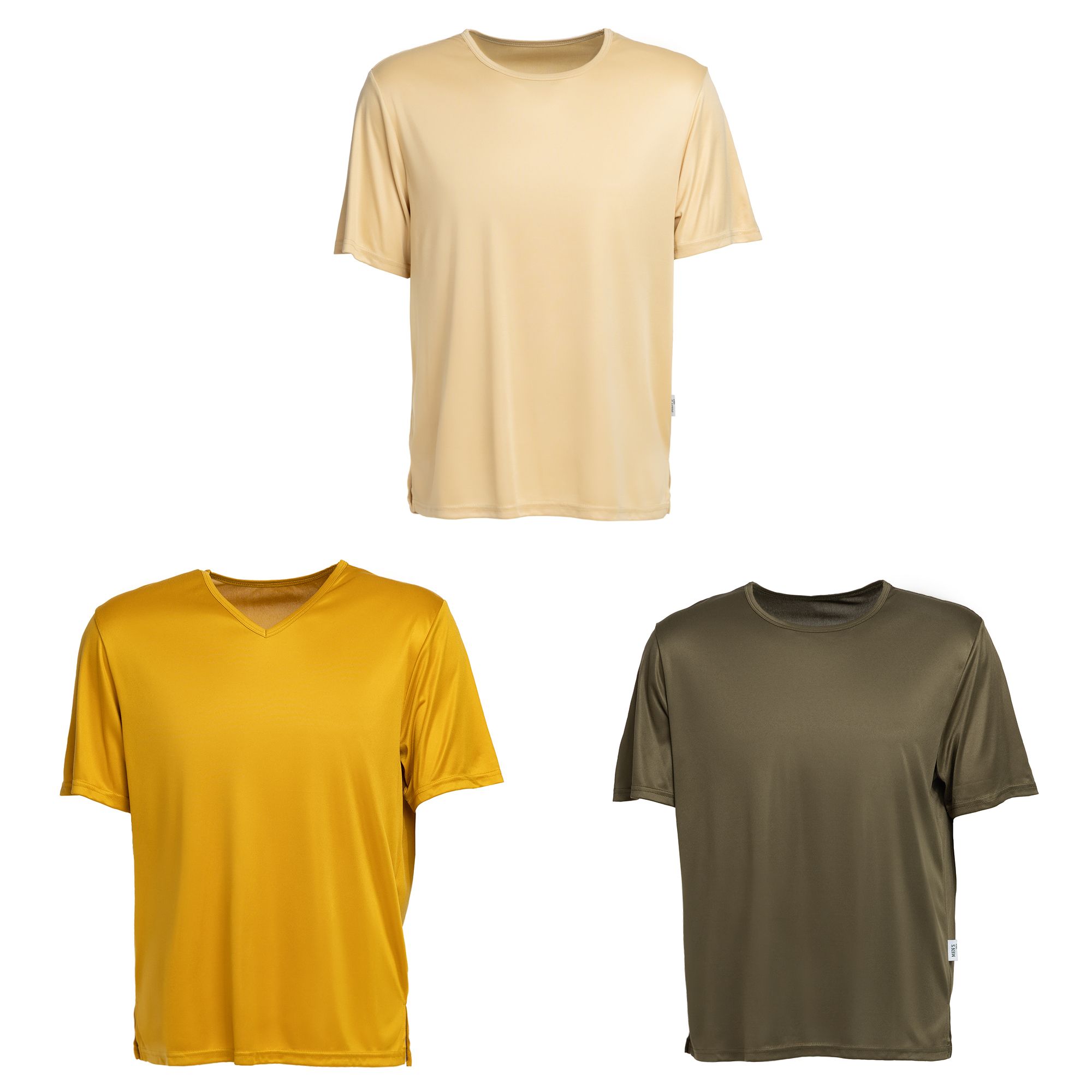 MEN'S TOUCH 3 Shirts, 1/2-Arm Mikrofaser Ausschnittvariationen mit Seitenschlitzen