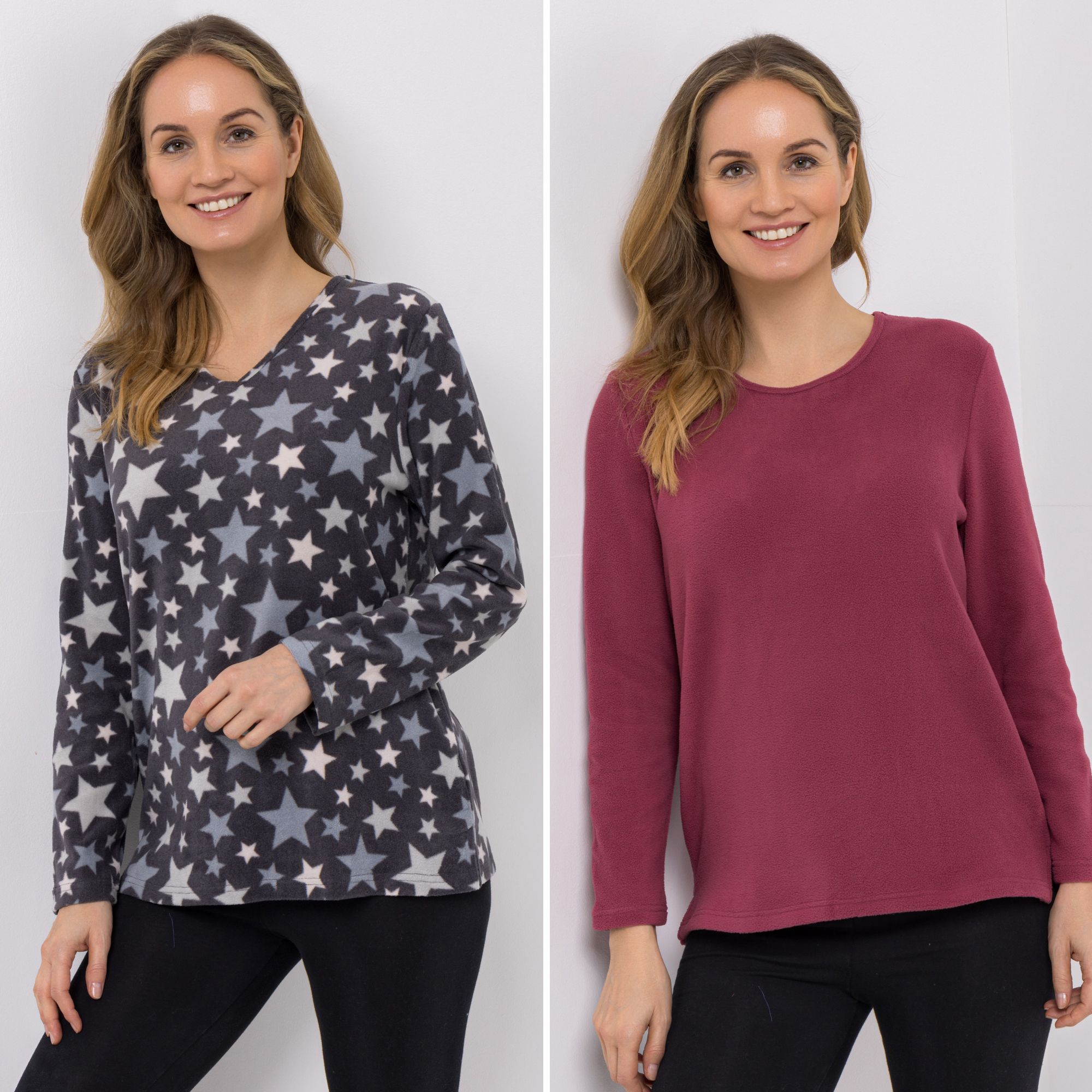 POLARSTERN 2 Shirts Mikrofaser Fleece 1x uni, 1x bedruckt Seitenschlitze