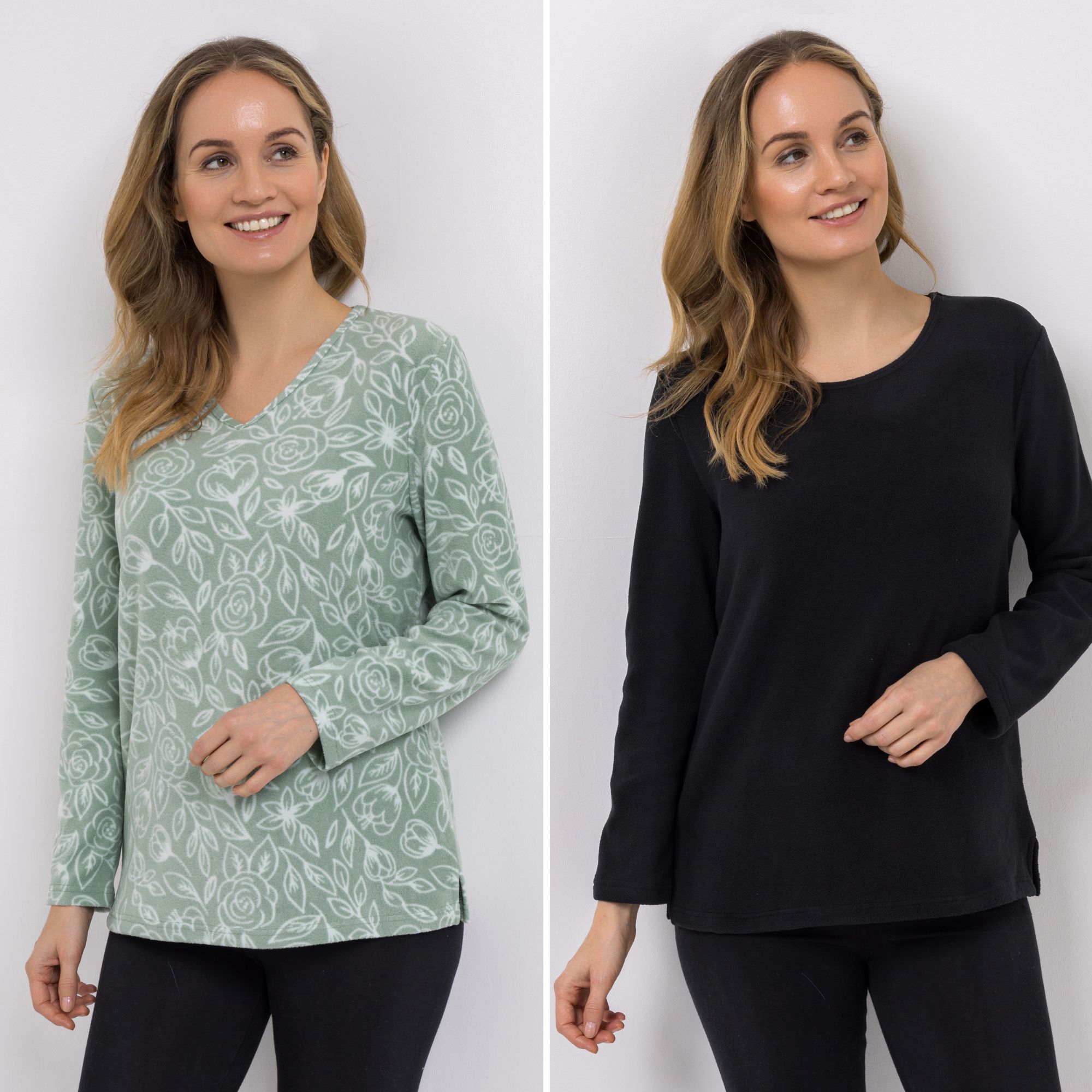 POLARSTERN 2 Shirts Mikrofaser Fleece 1x uni, 1x bedruckt Seitenschlitze