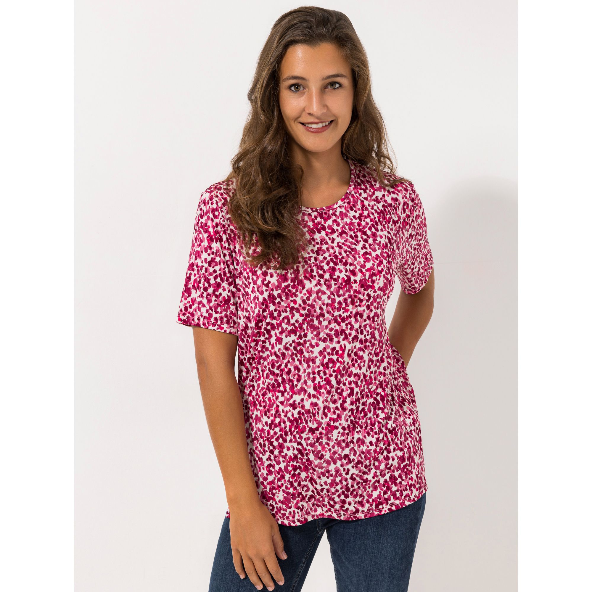 IN-PRINT Shirt 1/2-Arm Rundhalsausschnitt Seitenschlitze