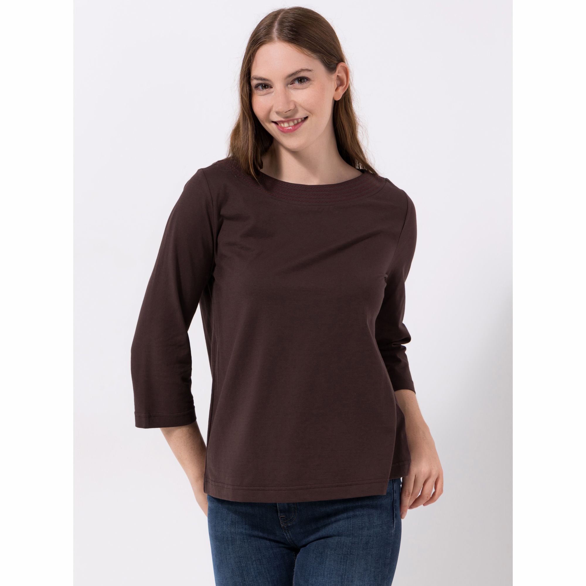 Green Cotton by Peter Hahn Shirt, 3/4-Arm Style Maja Rundhalsausschnitt