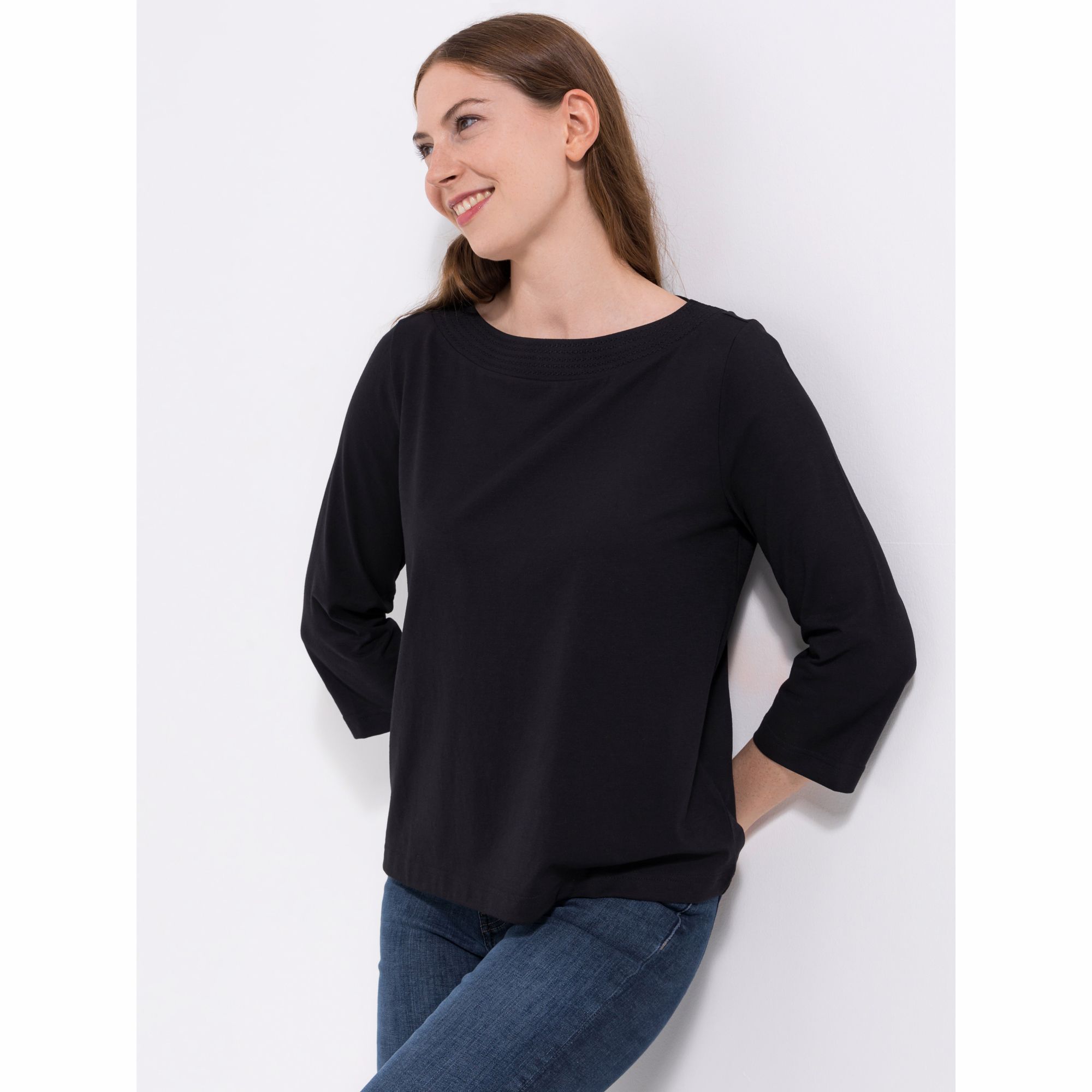 Green Cotton by Peter Hahn Shirt, 3/4-Arm Style Maja Rundhalsausschnitt