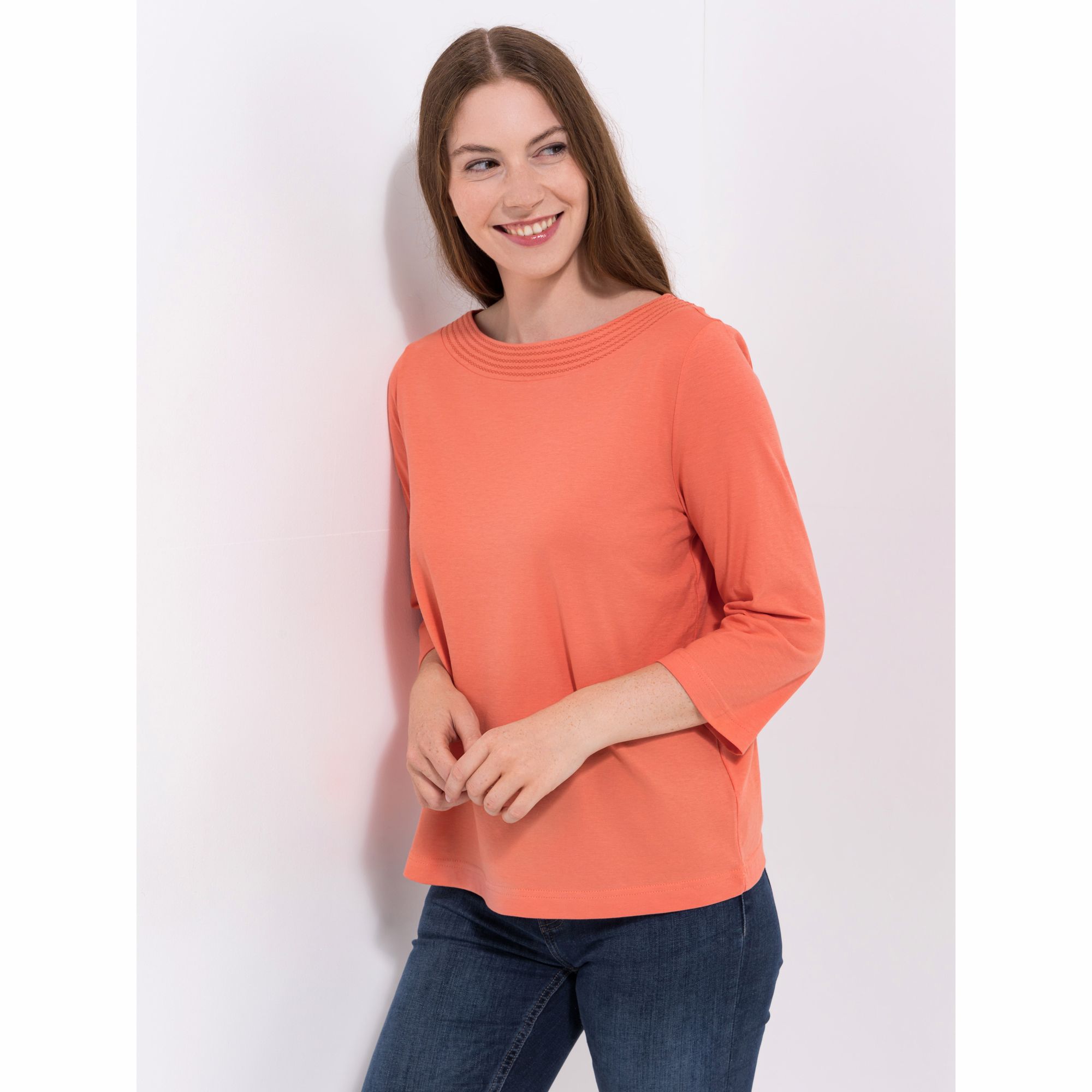 Green Cotton by Peter Hahn Shirt, 3/4-Arm Style Maja Rundhalsausschnitt