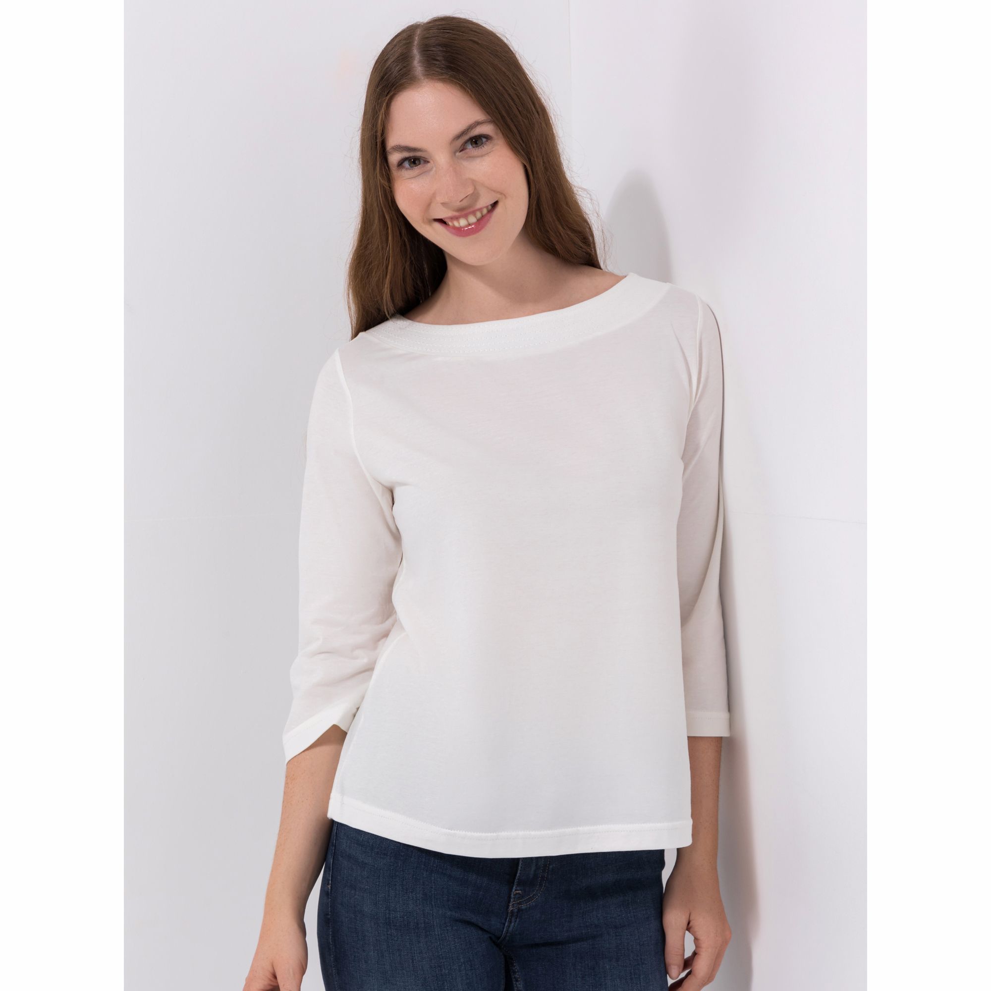 Green Cotton by Peter Hahn Shirt, 3/4-Arm Style Maja Rundhalsausschnitt