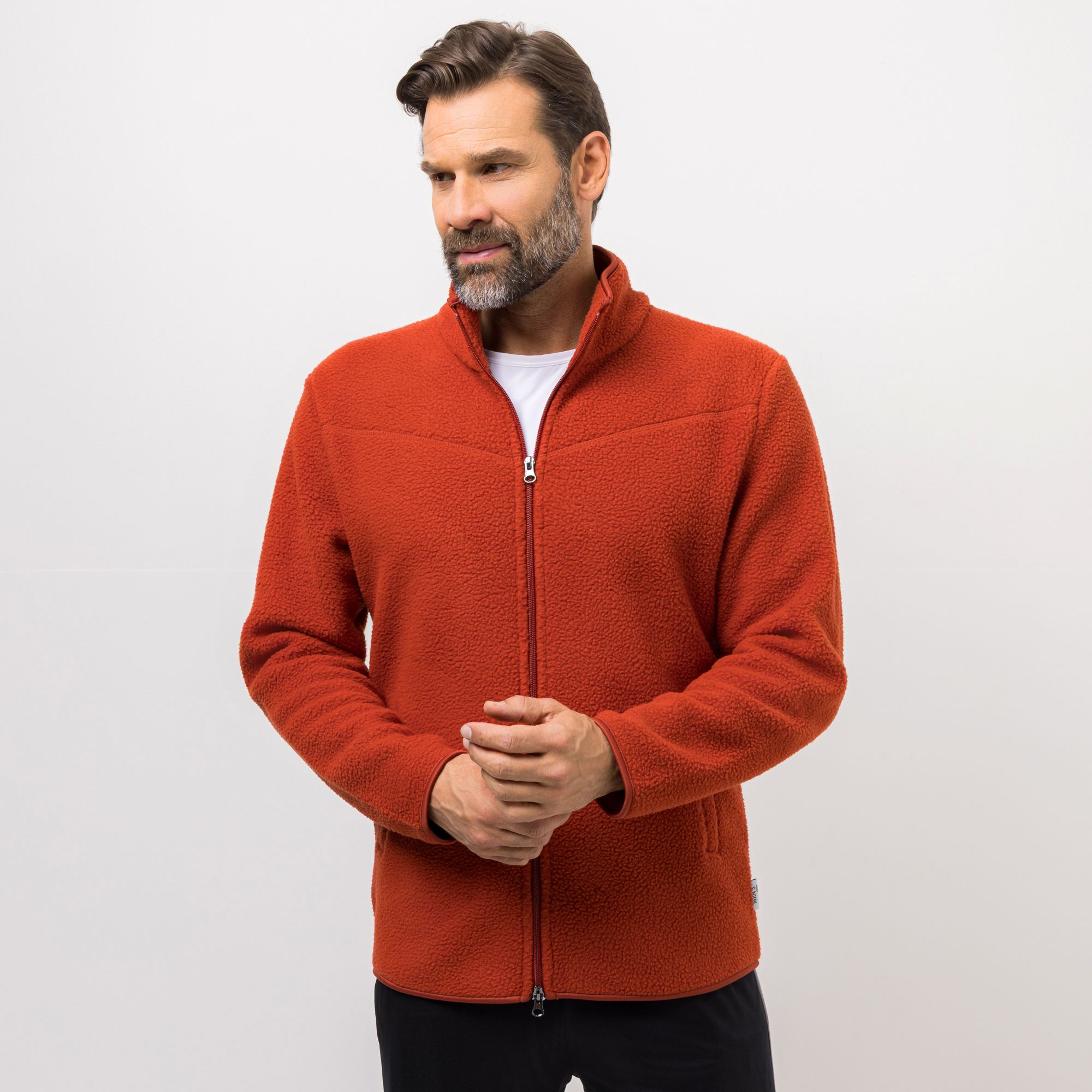 MEN'S TOUCH Jacke Fleece Stehkragen Eingrifftaschen