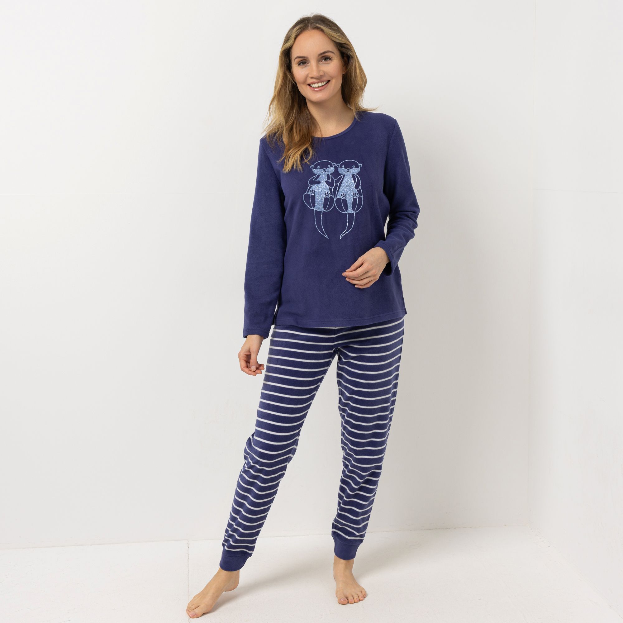 POLARSTERN Pyjama-Set Mikrofaser Fleece Shirt, 1/1-Arm Hose, 1/1-Länge