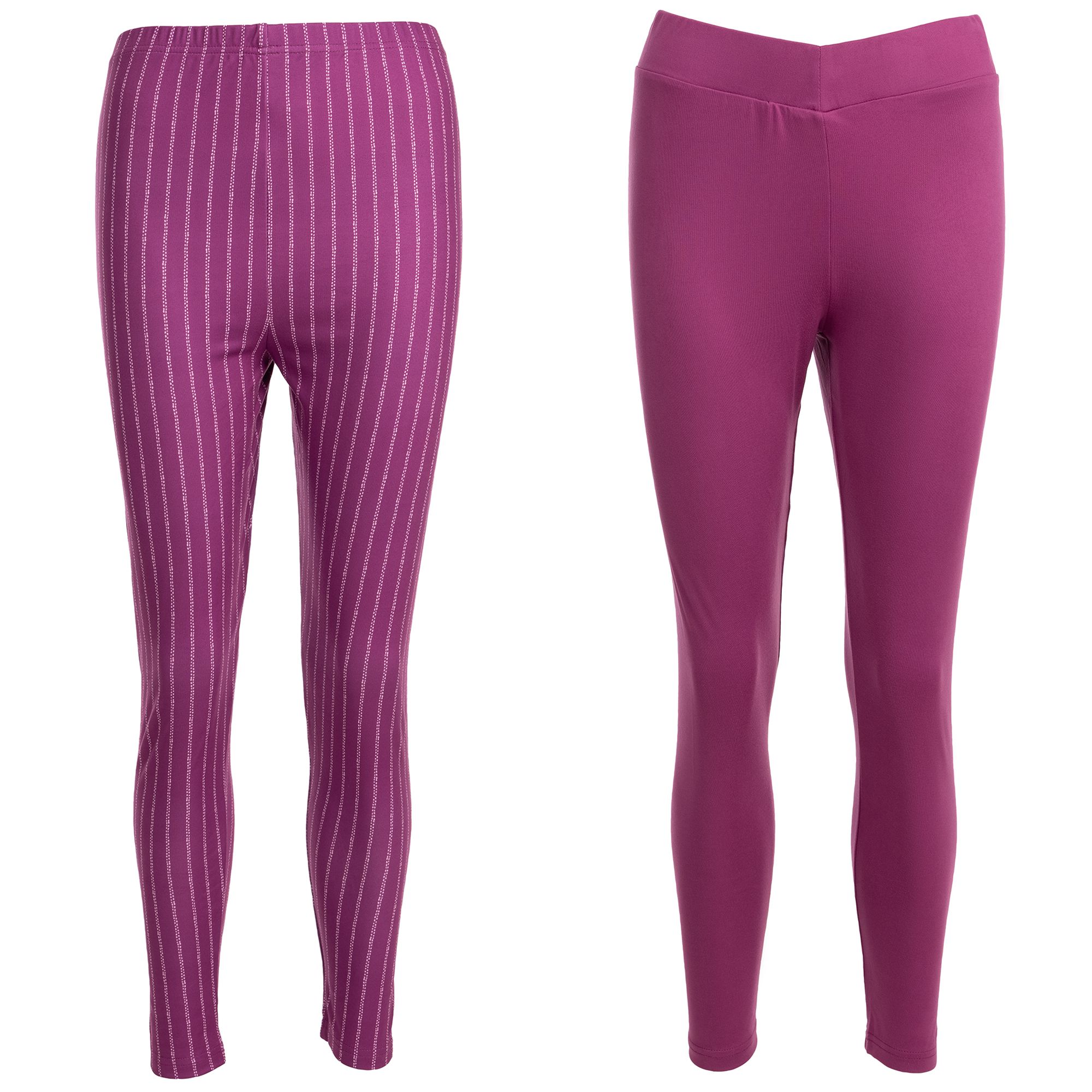 JERYMOOD HOMEWEAR 2 Leggings, 1/1-Länge Mikrofaser Rundumdehnbund 1x uni, 1x bedruckt