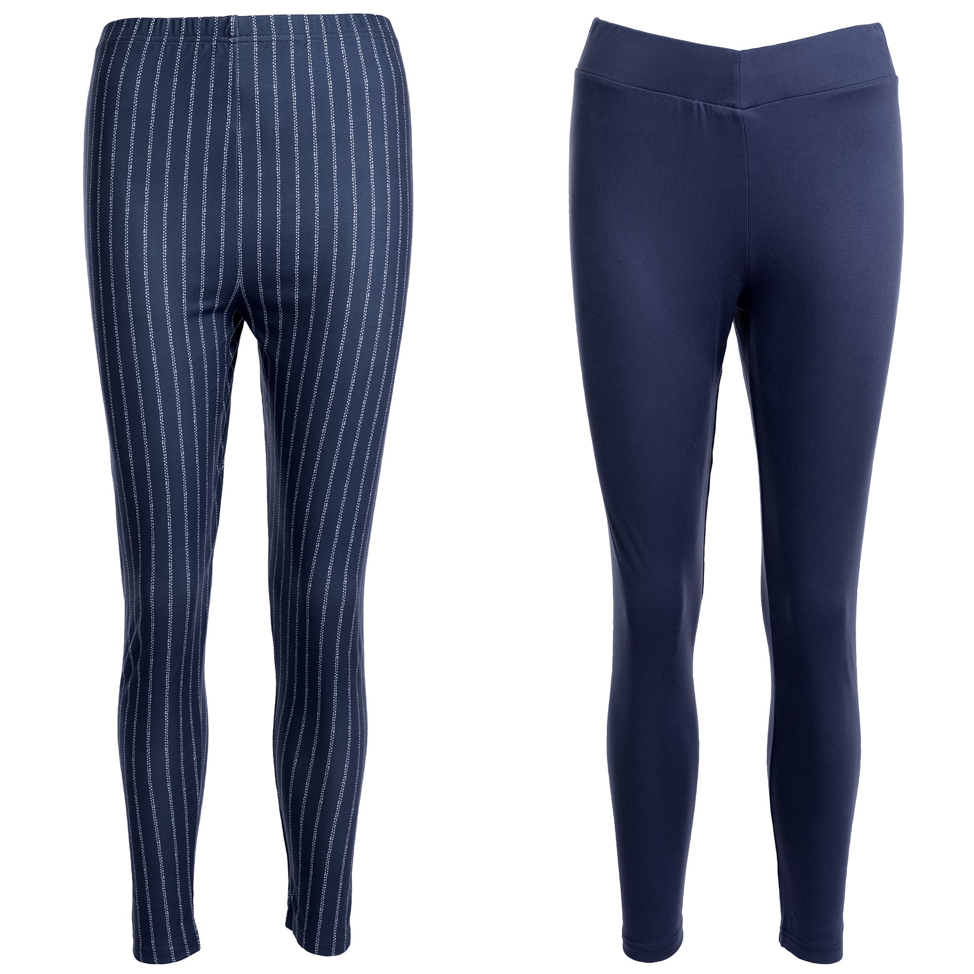 JERYMOOD HOMEWEAR 2 Leggings, 1/1-Länge Mikrofaser Rundumdehnbund 1x uni, 1x bedruckt