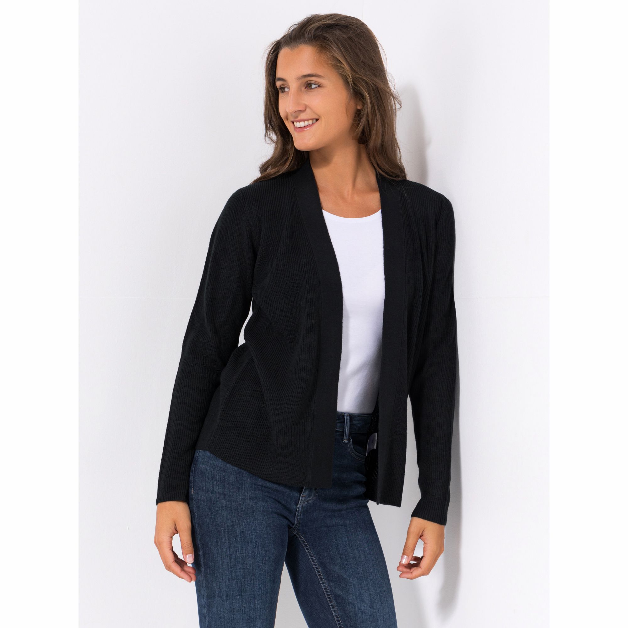 CASHMASOFT Cardigan, 1/1-Arm Cashmeregriff Strukturstrick Figurumspielend