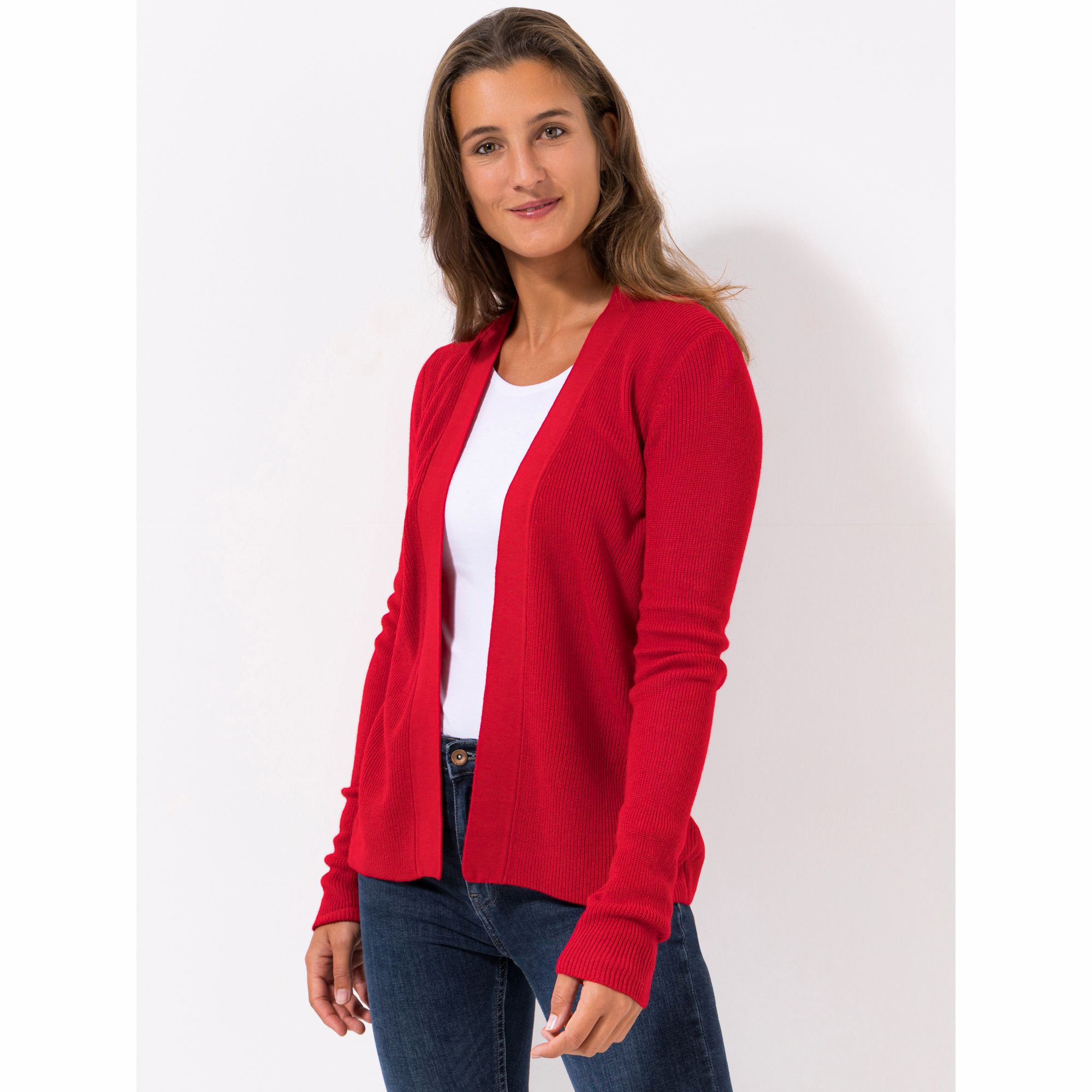 CASHMASOFT Cardigan, 1/1-Arm Cashmeregriff Strukturstrick Figurumspielend