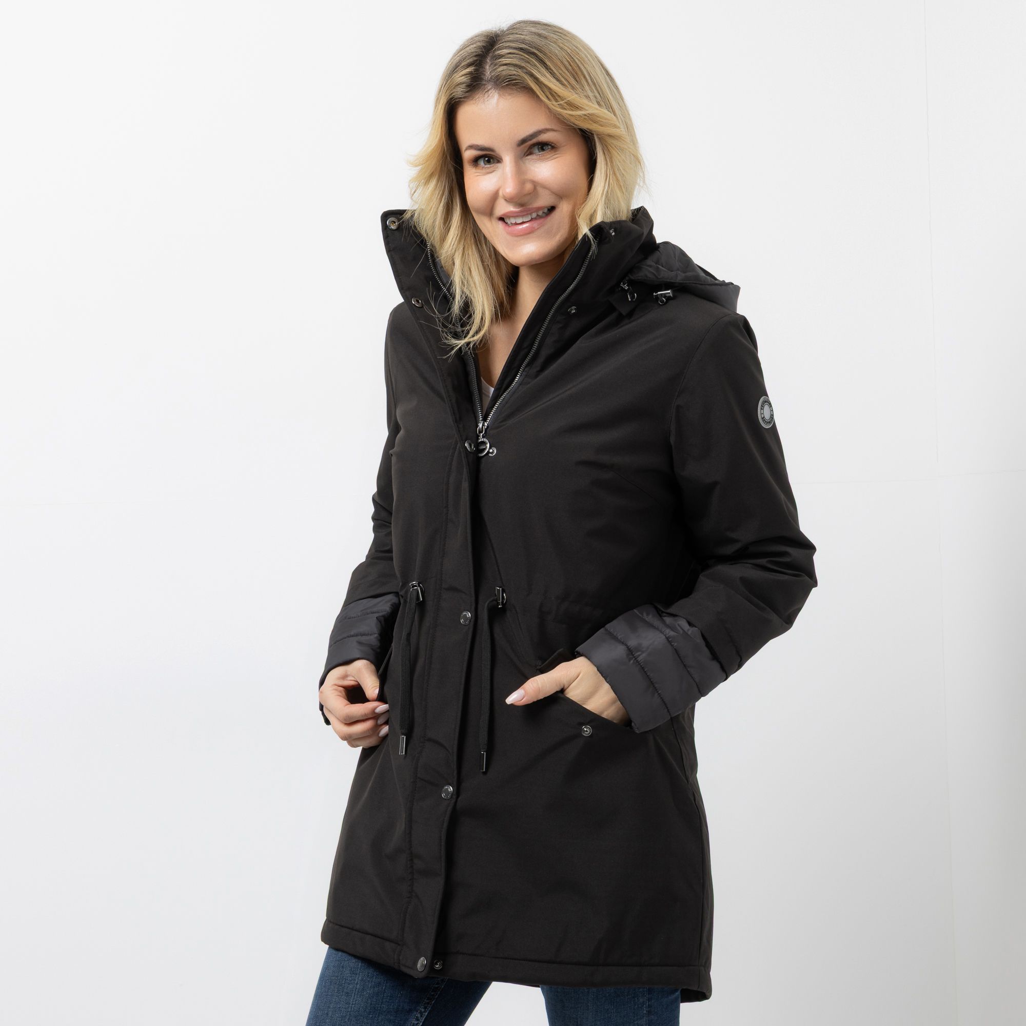 CENTIGRADE ACTIVE Funktionsparka mit Kapuze 2-Wege-Reißverschluss Steppdetails