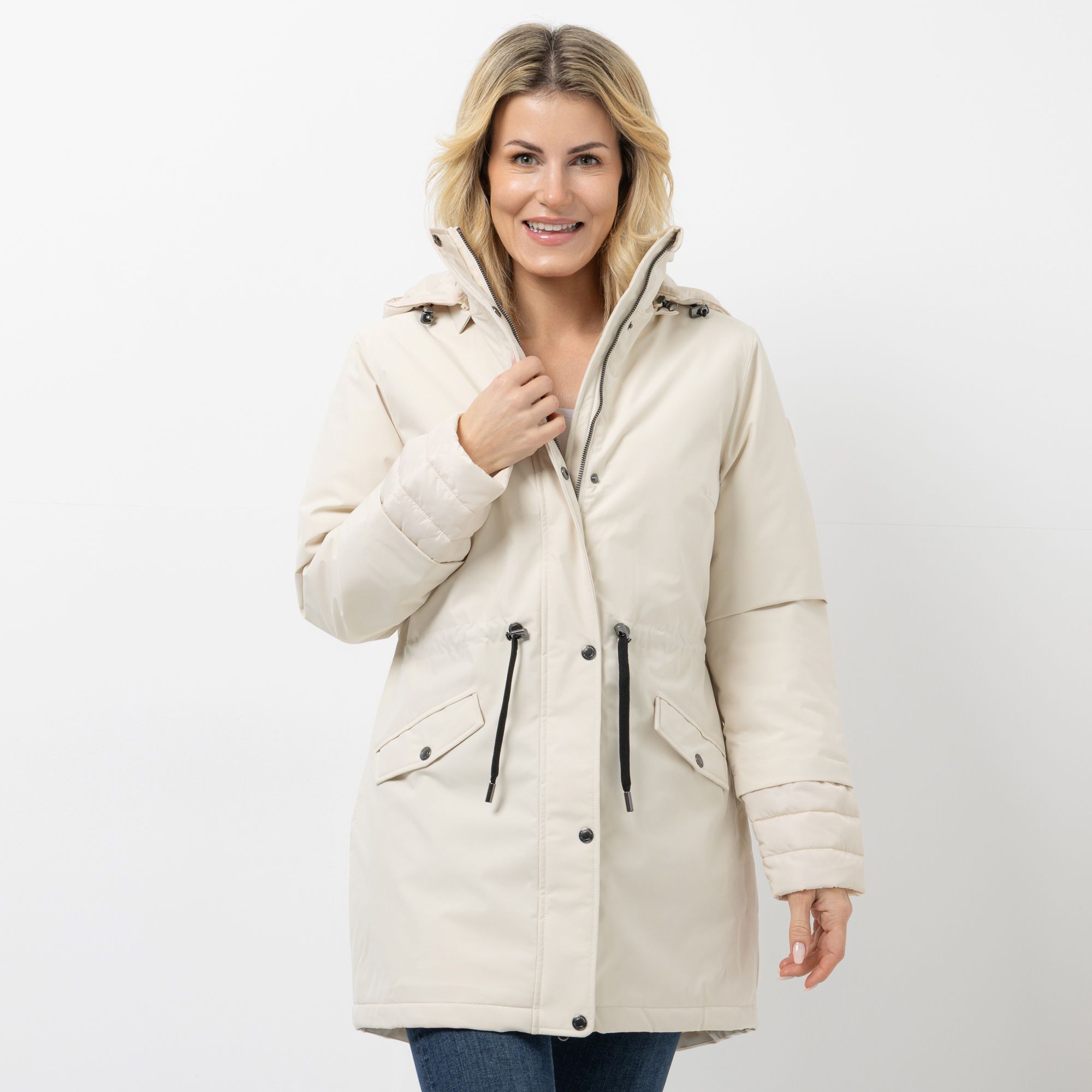 CENTIGRADE ACTIVE Funktionsparka mit Kapuze 2-Wege-Reißverschluss Steppdetails