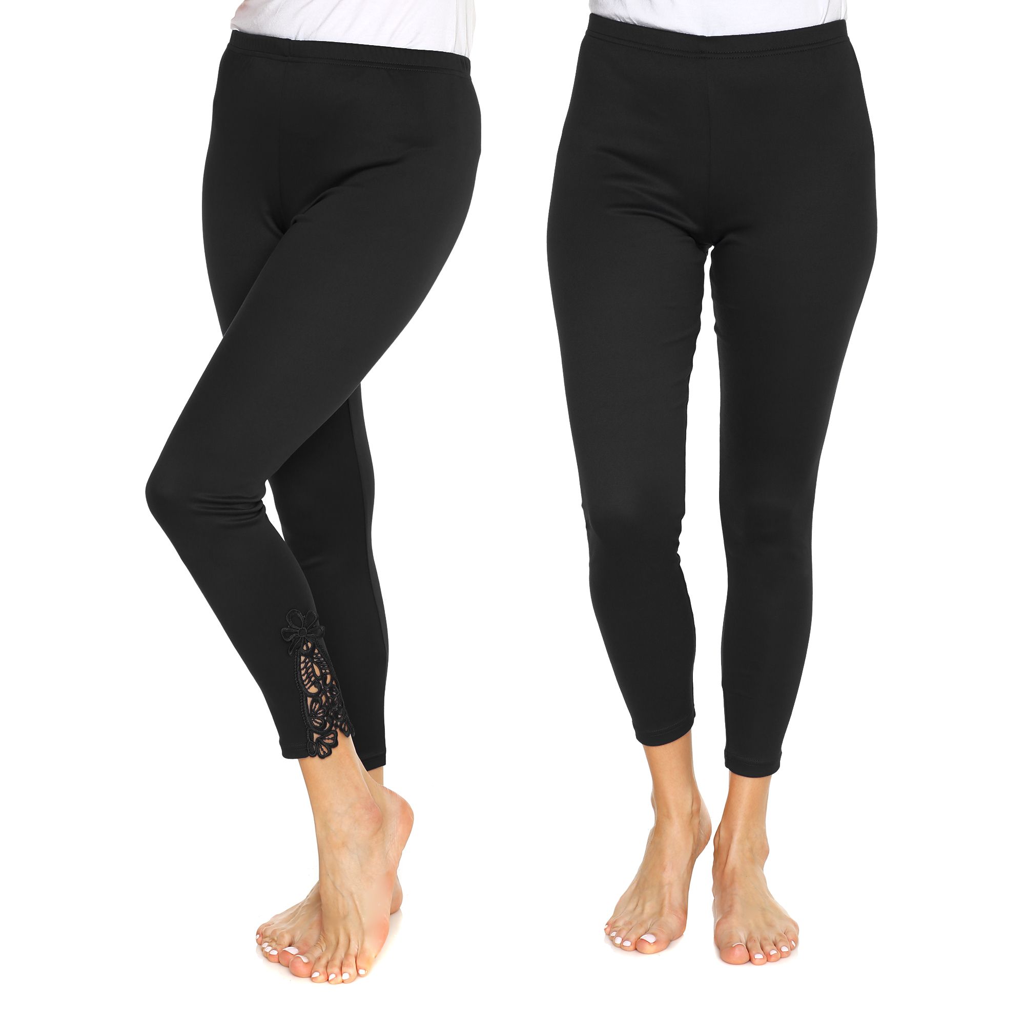 JERYMOOD HOMEWEAR 2 Leggings Mikrofaser 1/1-Länge Spitzeneinsatz