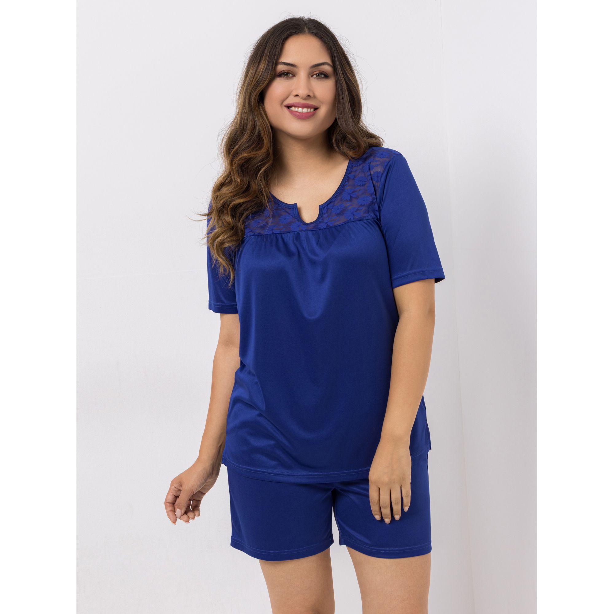 LITTLE ROSE Pyjama-Set Mikrofaser Shirt, 1/2-Arm Shorty, Dehnbund