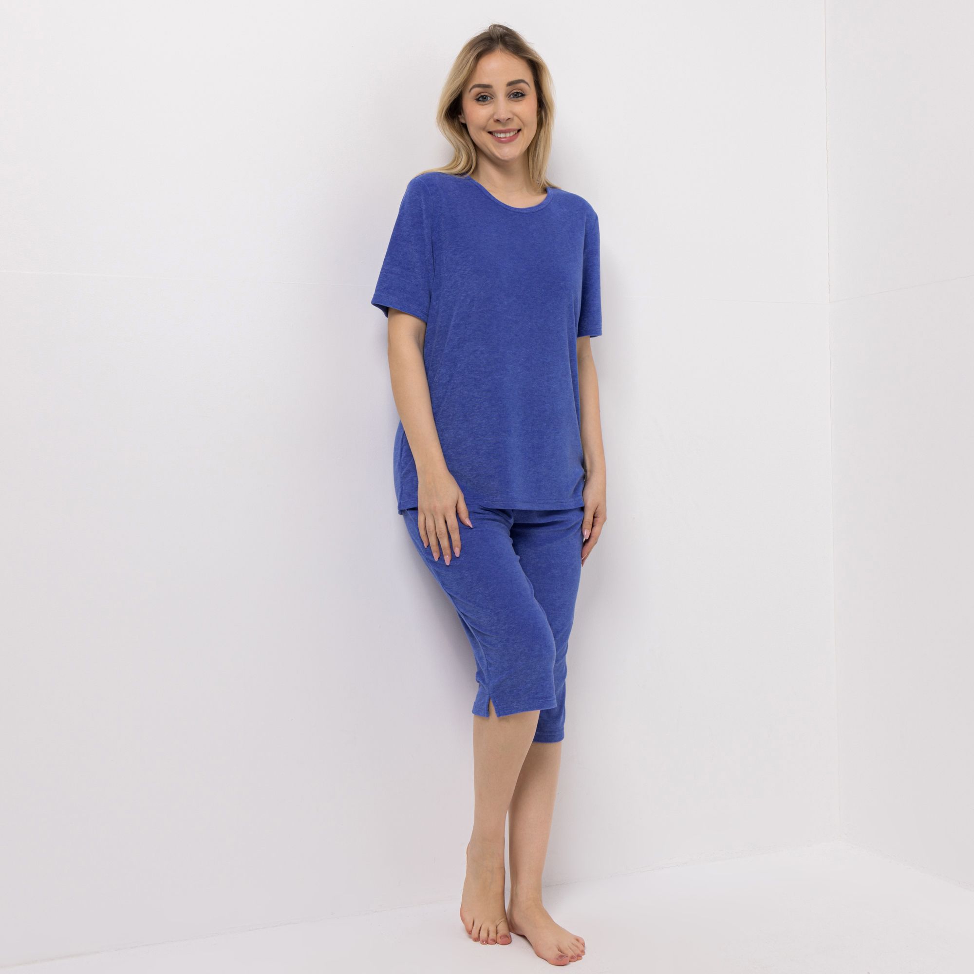 LITTLE ROSE Shirt und Hose Frottee-Qualität Shirt, 1/2-Arm Caprihose