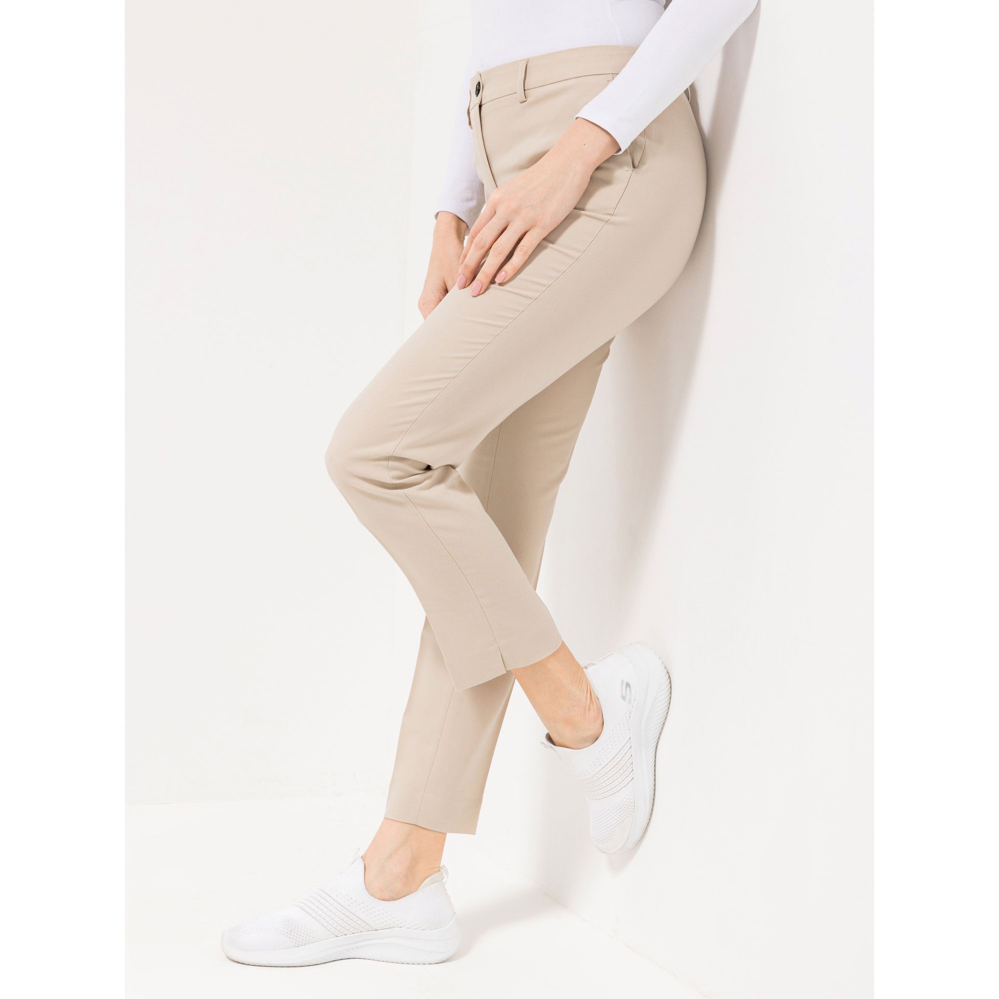 LOVELY SISTERS® Hose, 7/8-Länge Eingrifftaschen gerader Bund Schlitz am Saum