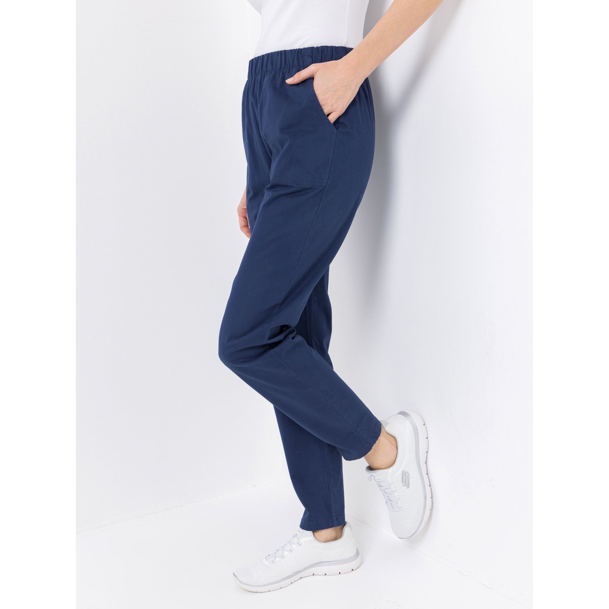 DENIM & CO. Hose Passform Dana Eingrifftaschen aufgeraute Ware