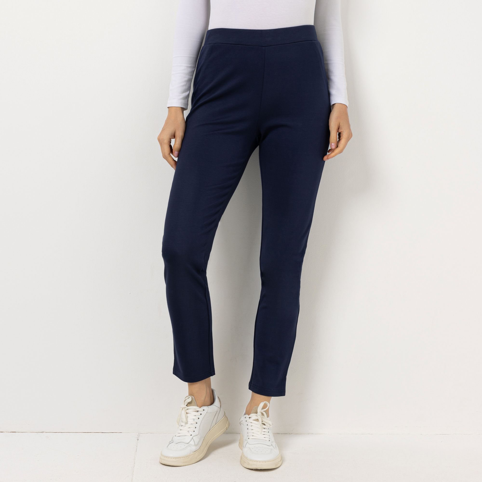 DENIM & CO. Jeggings Ziernaht Seitennahtschlitze knöchellang