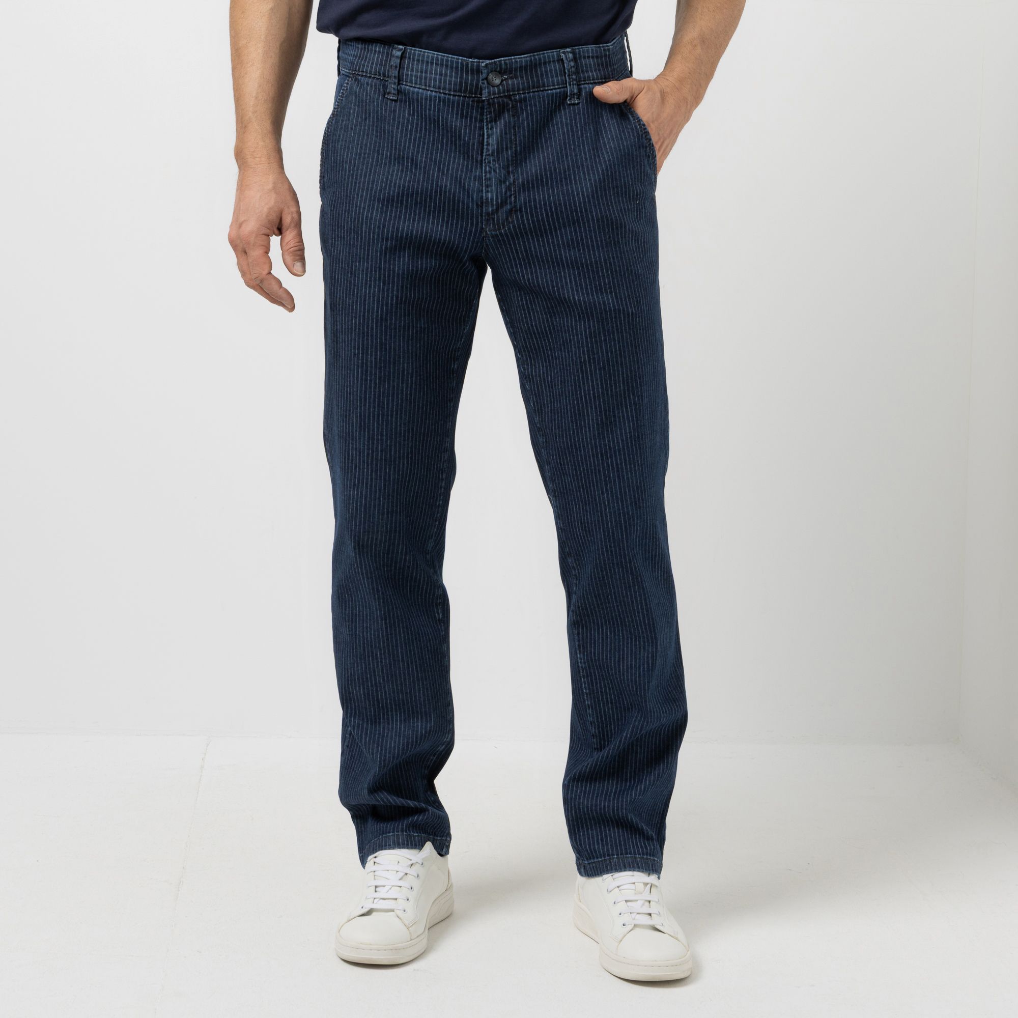 CLUB OF COMFORT® Herrenhose Garvey Chino-Style Super-High-Stretch Nadelstreifen