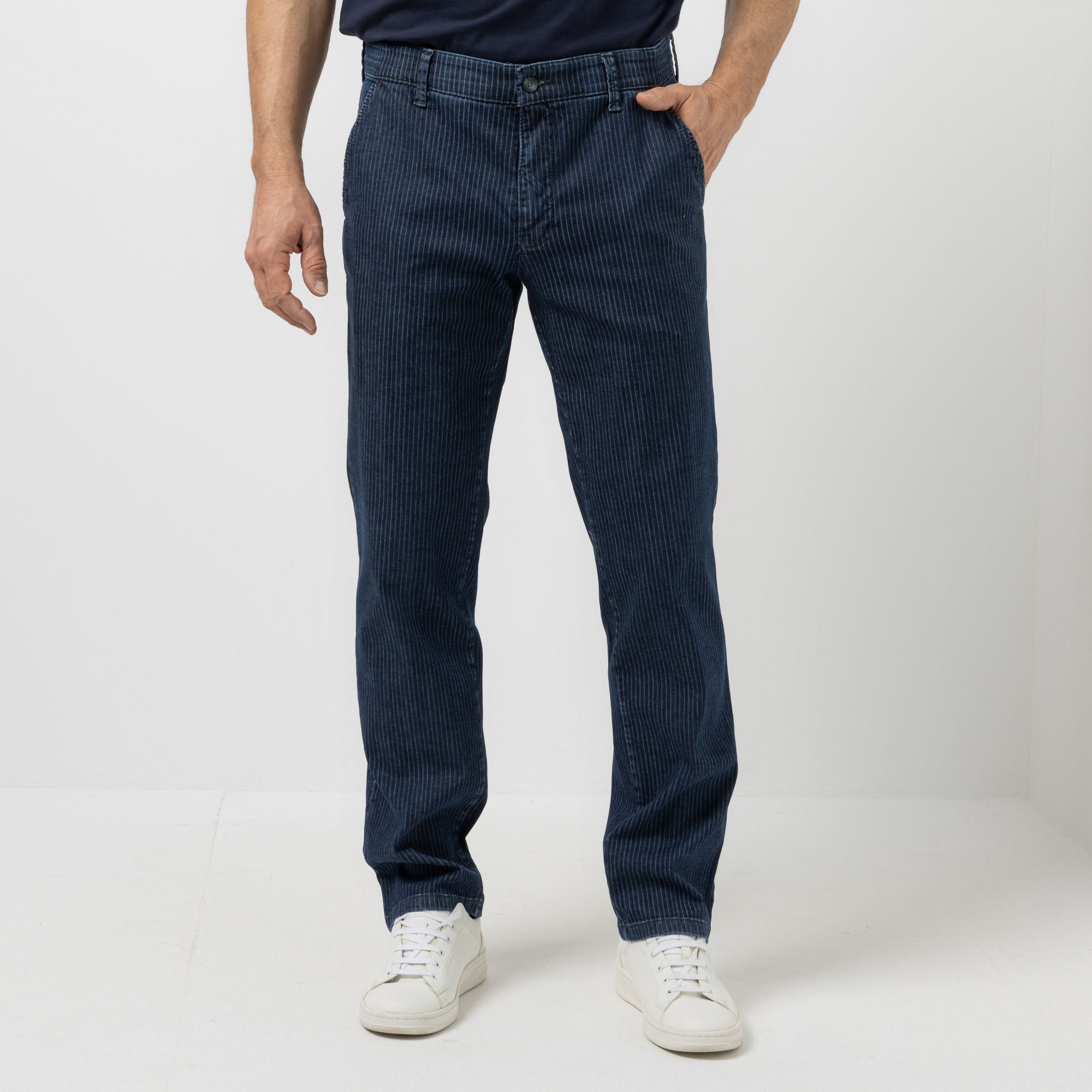 CLUB OF COMFORT® Herrenhose Garvey Chino-Style Super-High-Stretch Nadelstreifen