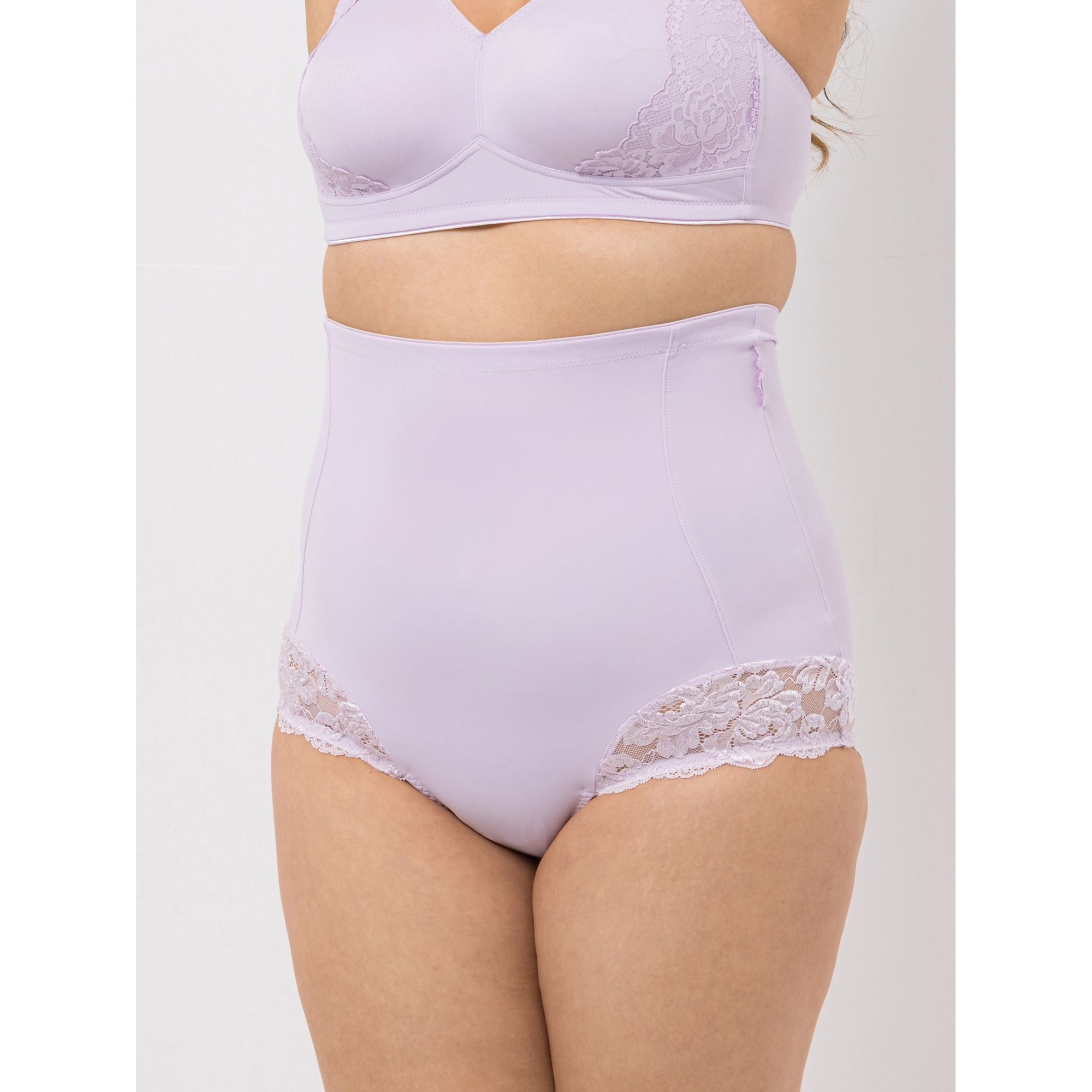 LITTLE ROSE Highwaist Slip Mikrofasermischung Spitzeneinsatz uni