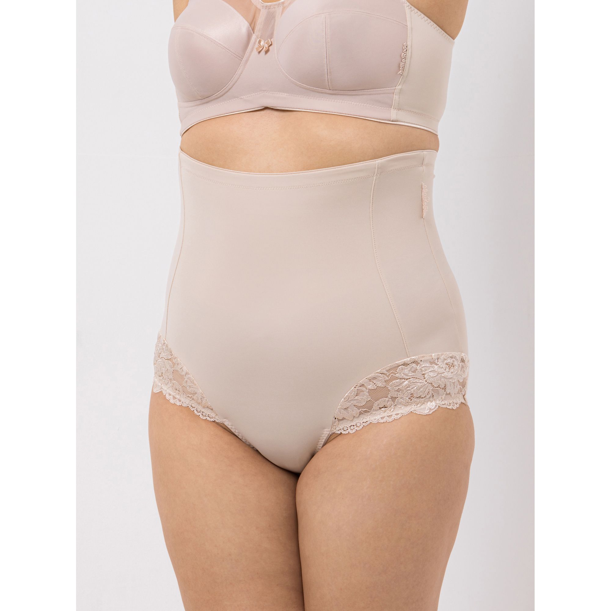 LITTLE ROSE Highwaist Slip Mikrofasermischung Spitzeneinsatz uni