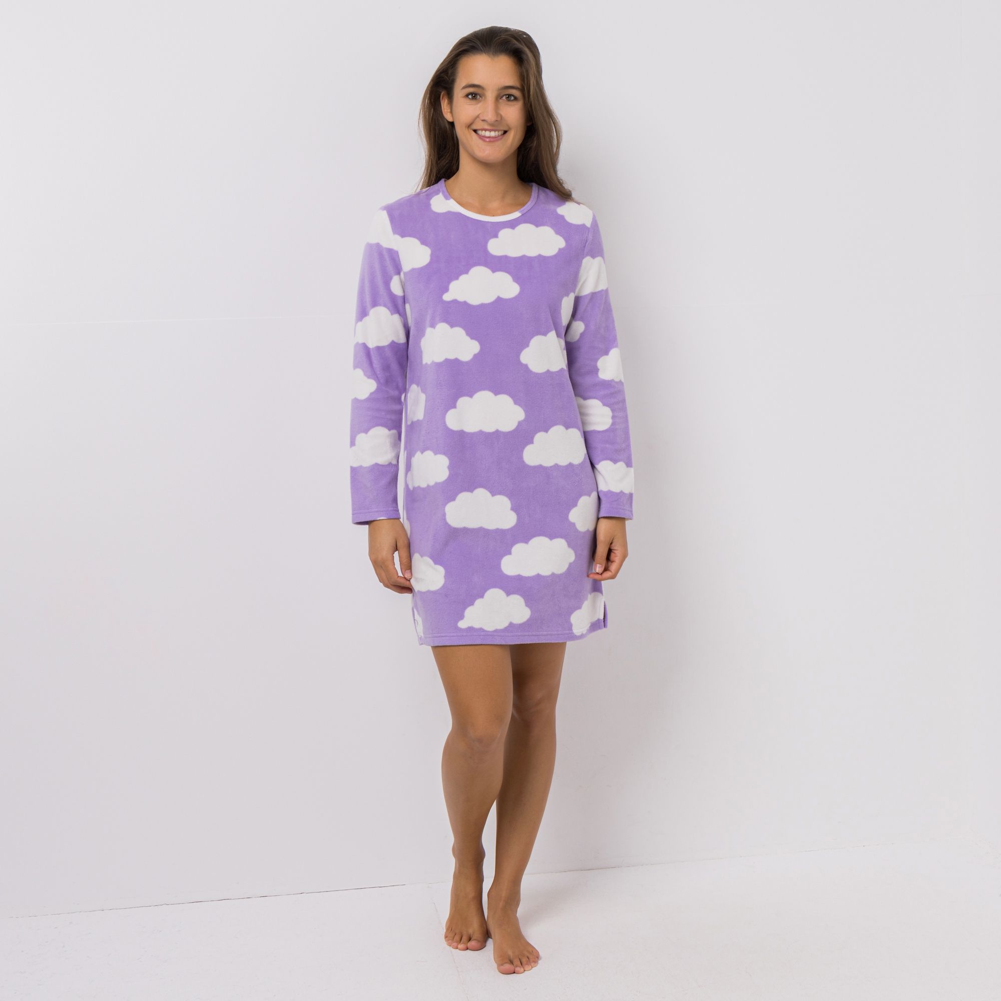 POLARSTERN Big Shirt Mikrofaser Fleece bedruckt Rundhalsausschnitt