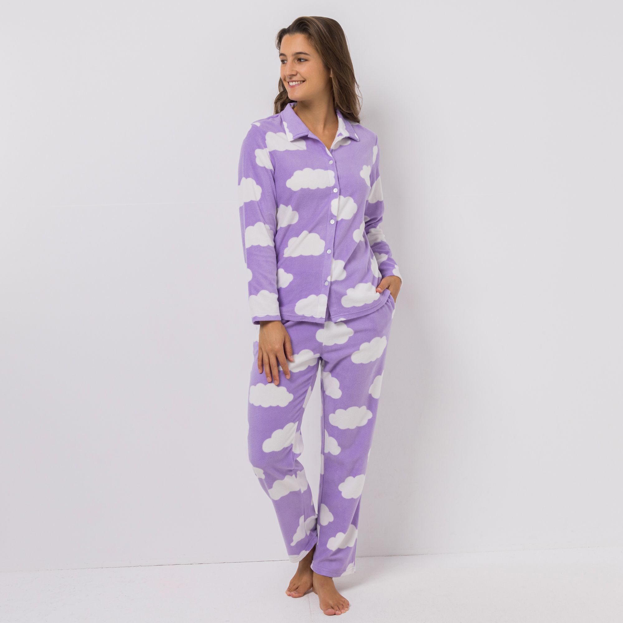 POLARSTERN Pyjama-Set Mikrofaser Fleece Shirt, 1/1-Arm Hose, 1/1-Länge