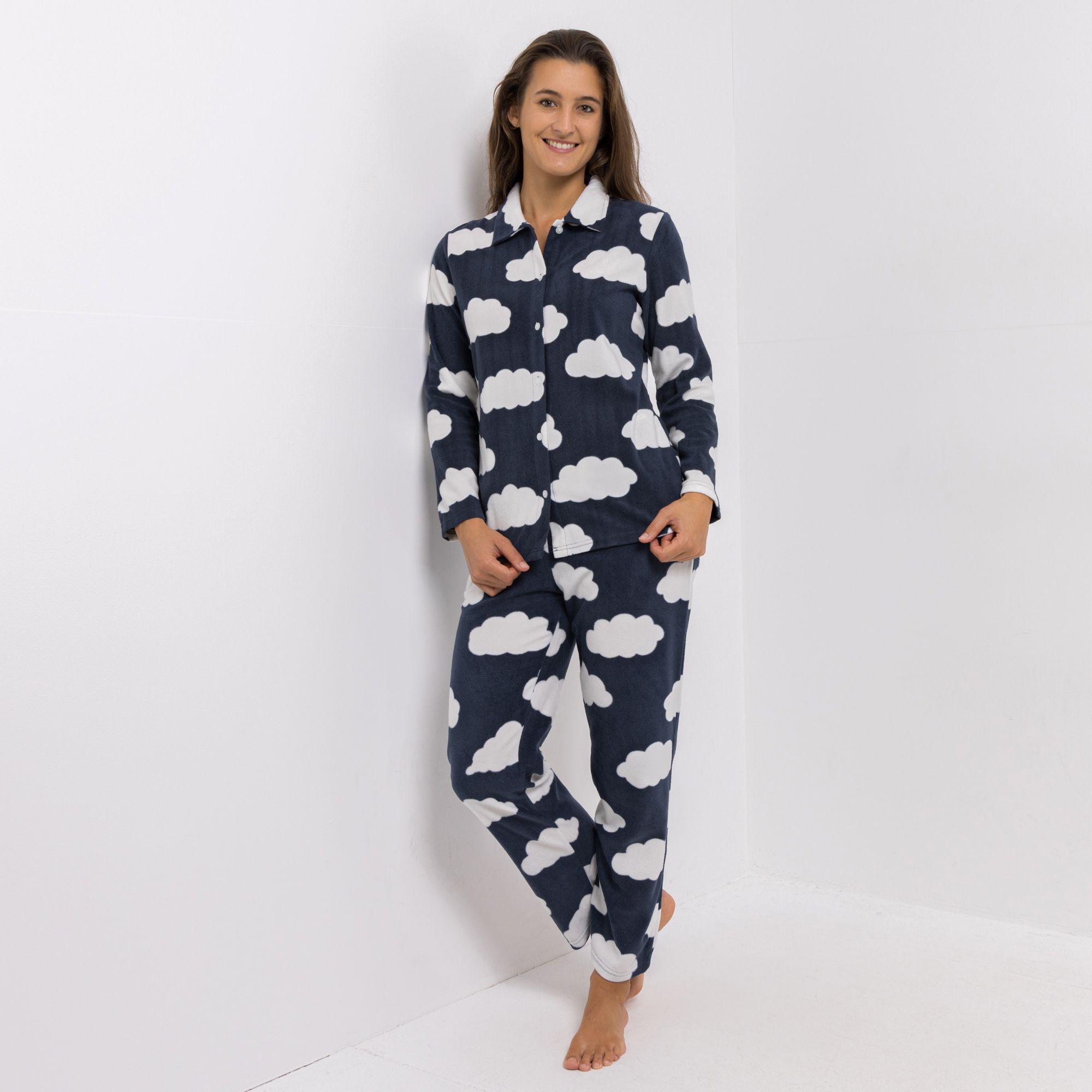 POLARSTERN Pyjama-Set Mikrofaser Fleece Shirt, 1/1-Arm Hose, 1/1-Länge