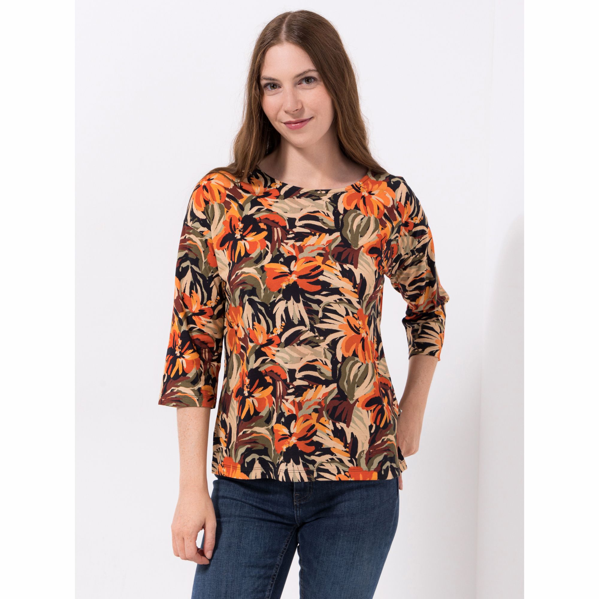 Green Cotton by Peter Hahn Shirt, 3/4-Arm Style Gurli Rundhalsausschnitt