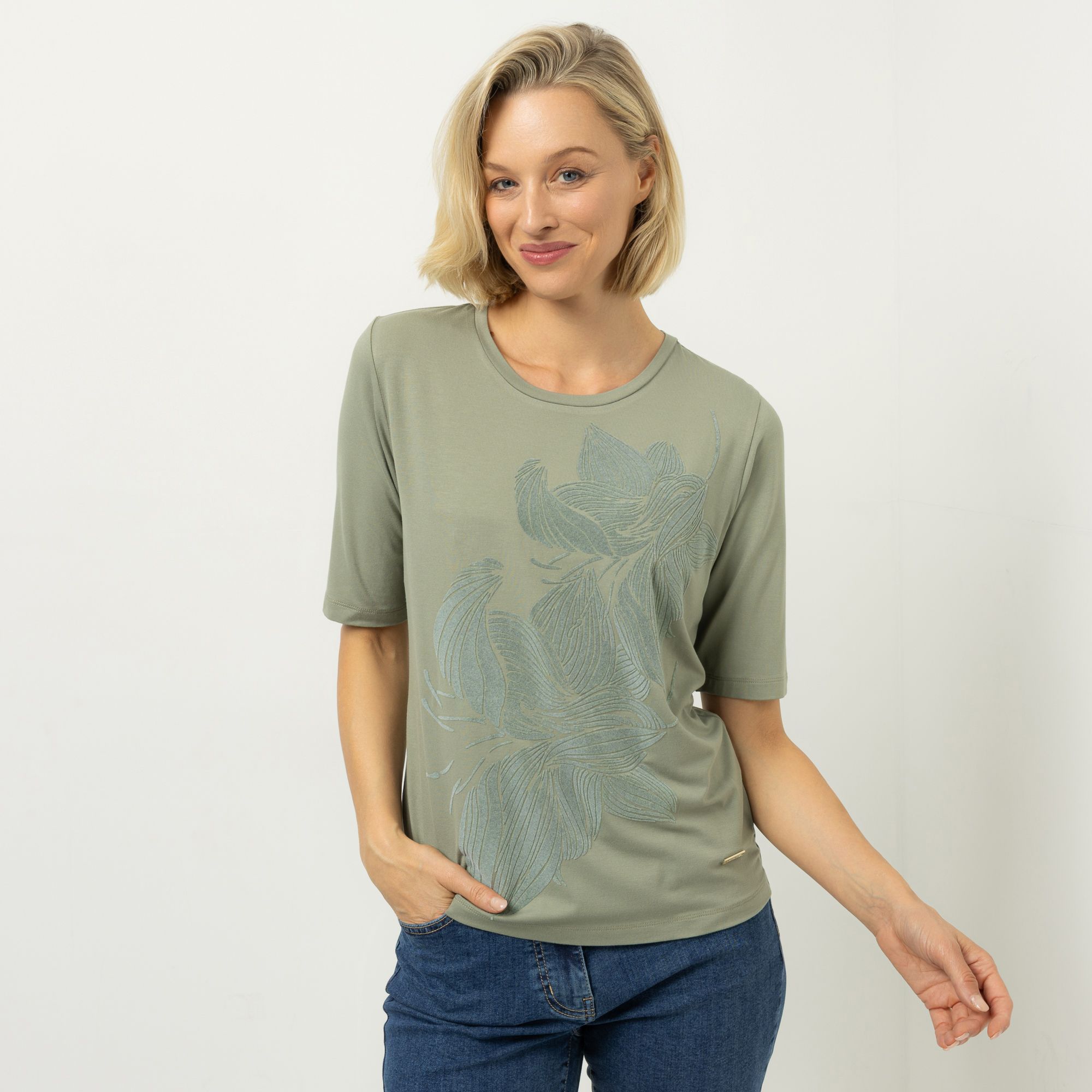 AMINATI® Shirt 1/2-Arm Rundhalsausschnitt Flock-Druck