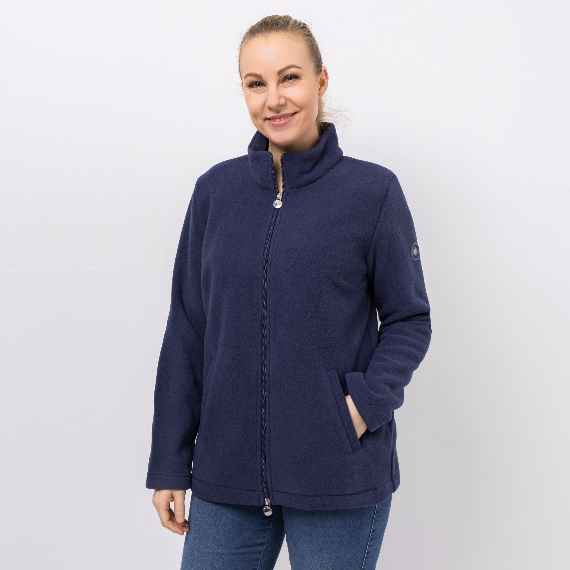 CENTIGRADE Fleecejacke Stehkragen 2-Wege-Reißverschluss Eingrifftaschen