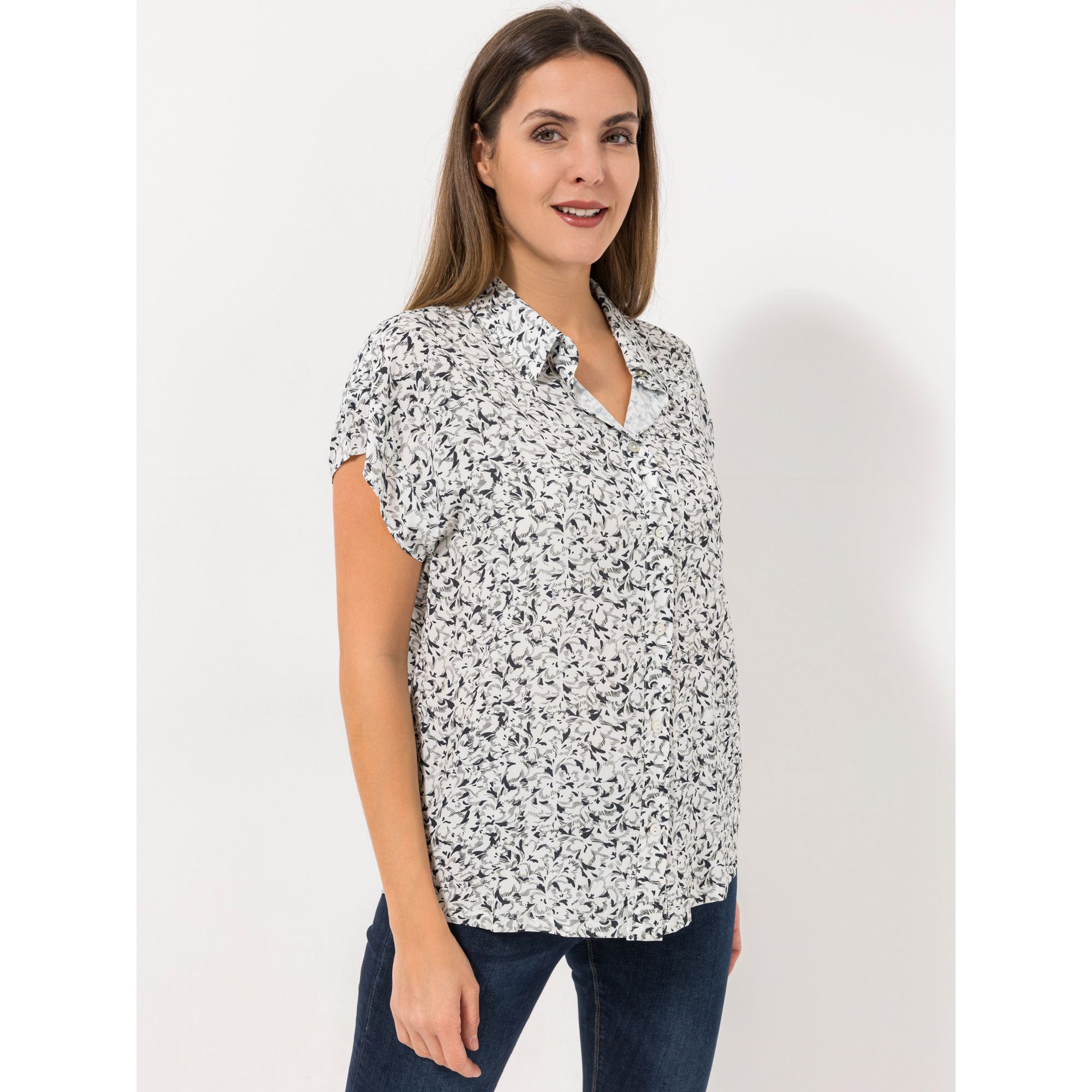 LOVELY SISTERS® Bluse, 1/2-Arm Hemdkragen Knopfleiste