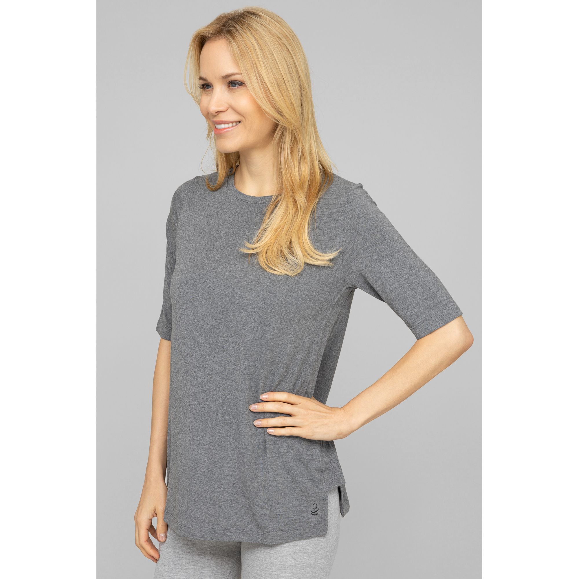 CUDDL DUDS Shirt 3/4-Arm Rundhalsausschnitt seitlicher Einsatz