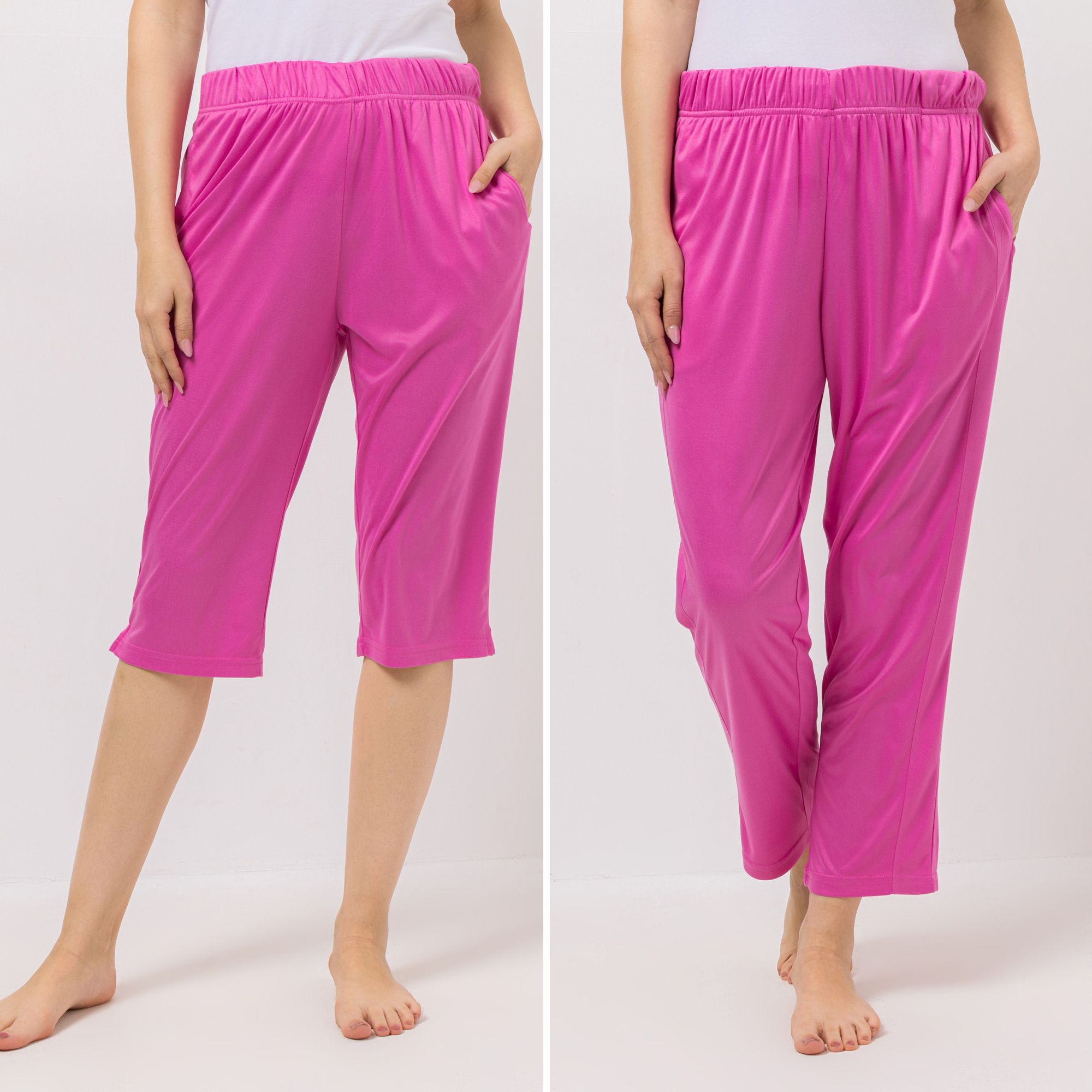 JERYMOOD HOMEWEAR 2 Hosen Capri und 7/8-Länge Rundumdehnbund mit Schlitzen