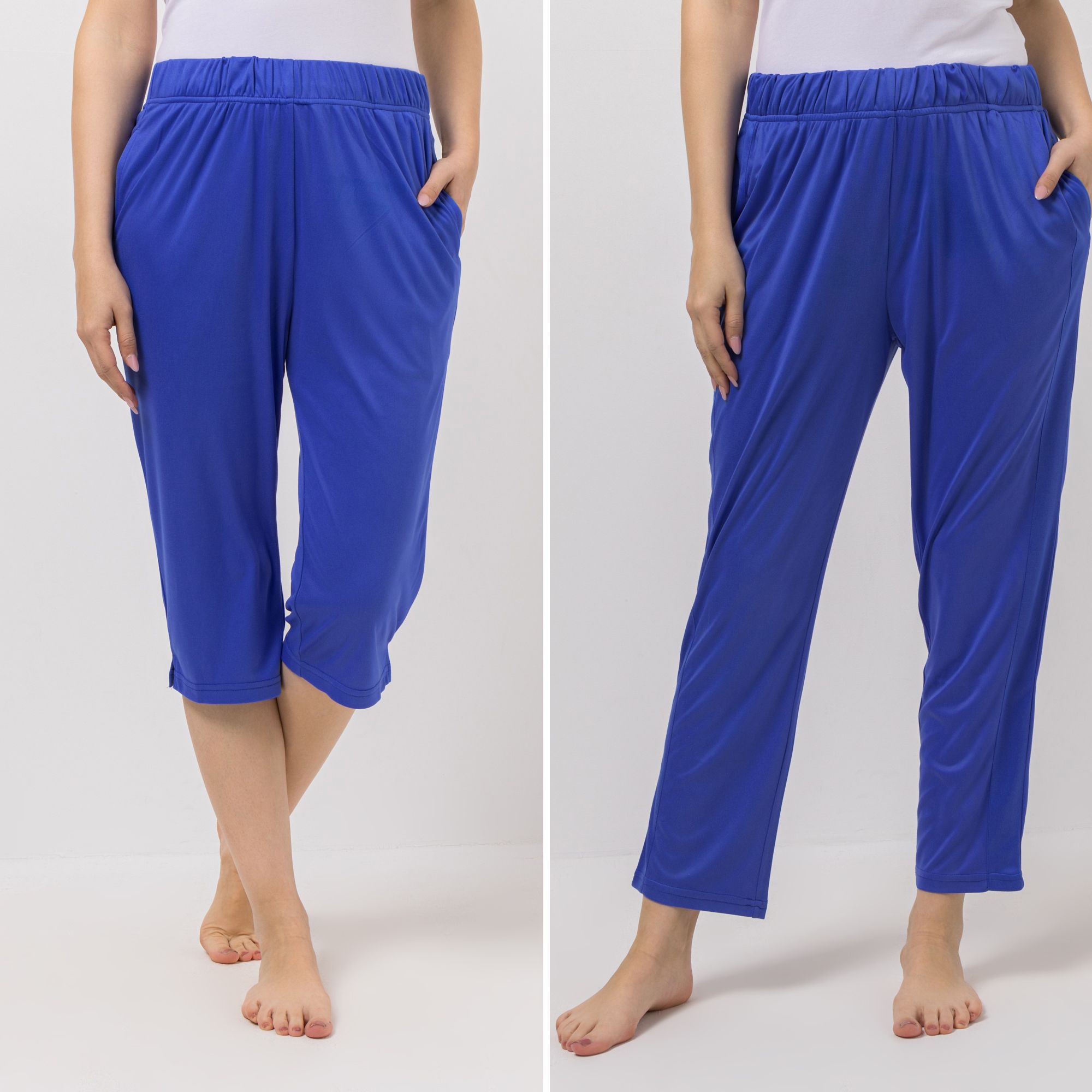 JERYMOOD HOMEWEAR 2 Hosen Capri und 7/8-Länge Rundumdehnbund mit Schlitzen