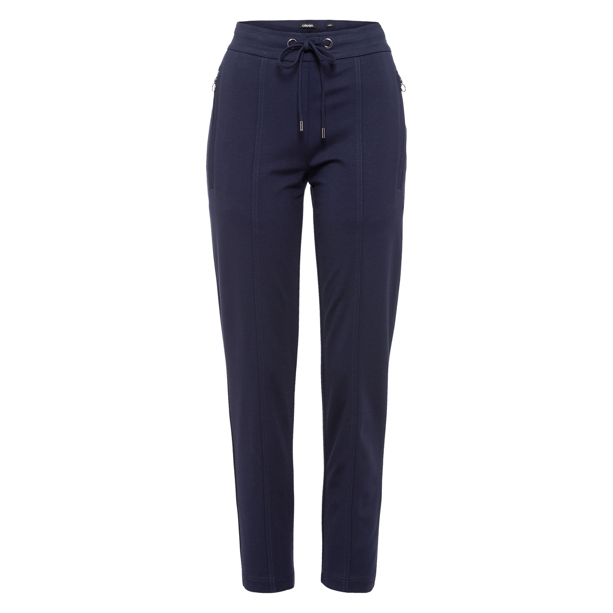 OLSEN Hose, 1/1-Länge gerades Bein Komfortbündchen Tunnelzug