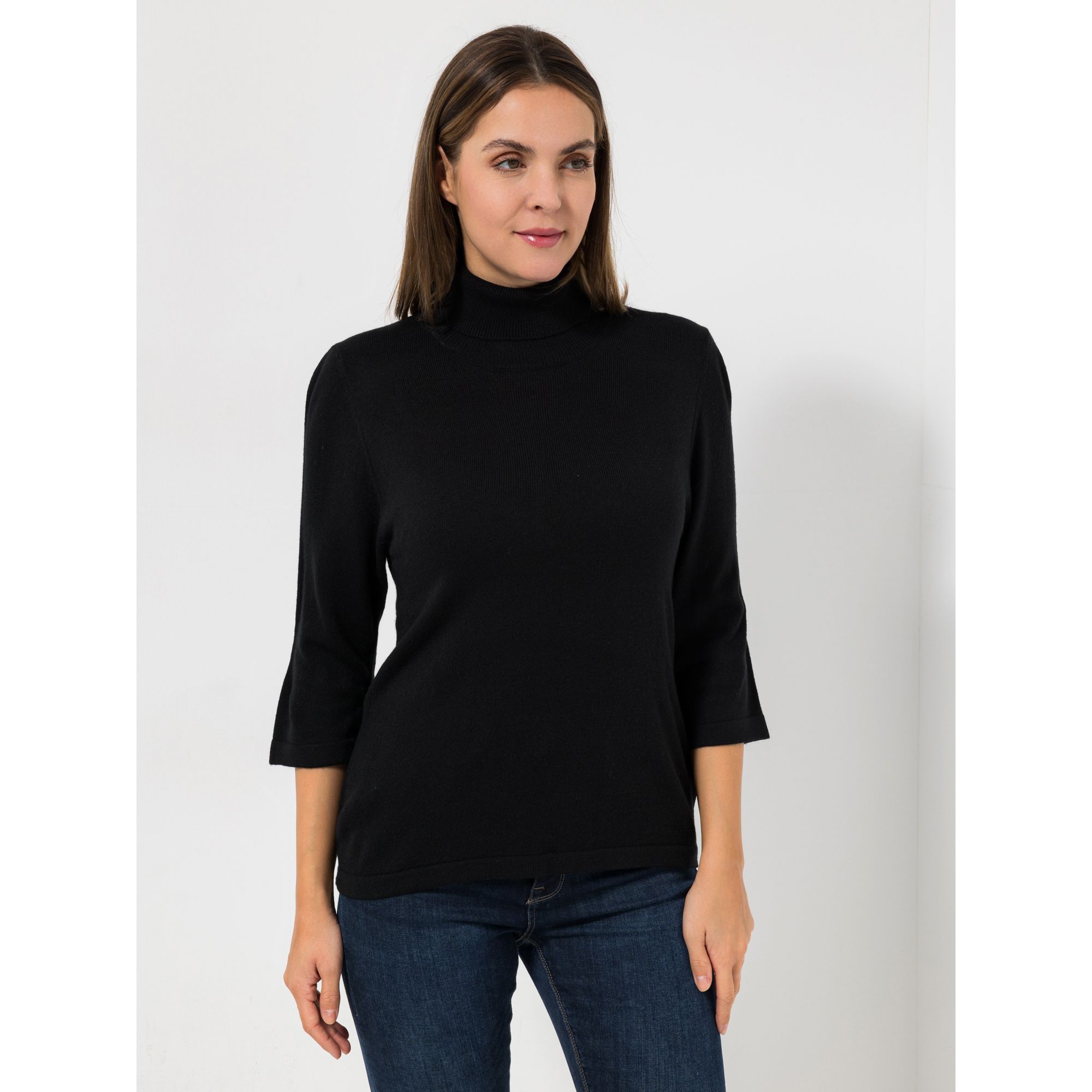 CASHMASOFT Pullover, 3/4-Arm Cashmeregriff Rollkragen figurumspielend