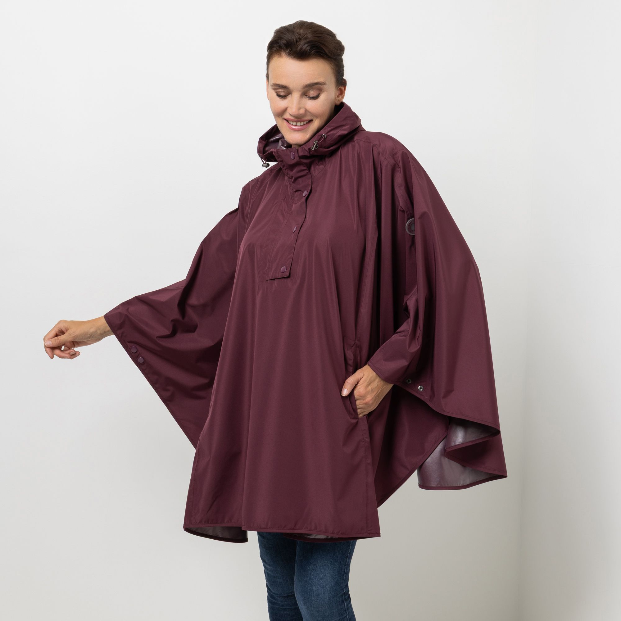 CENTIGRADE Regenponcho Einschubtaschen Kapuze wasserdicht