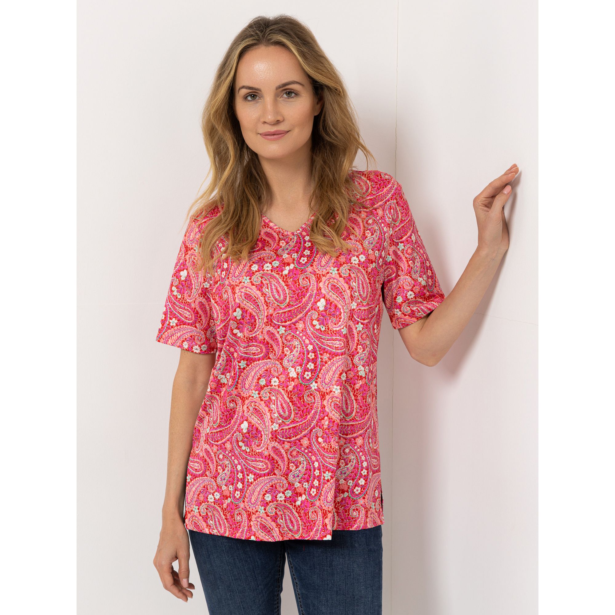 IN-PRINT Shirt 1/2-Arm V-Ausschnitt bedruckt