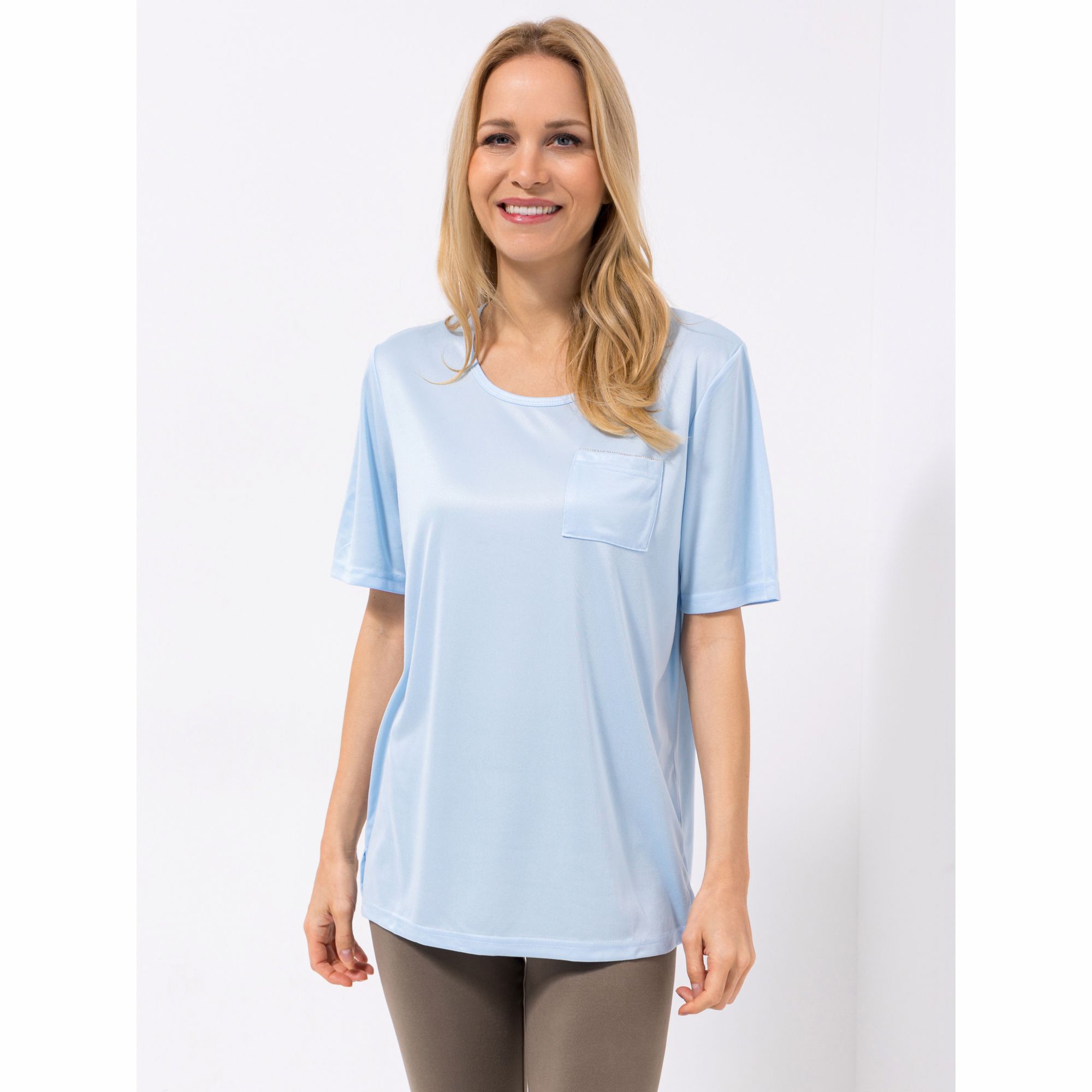 JERYMOOD HOMEWEAR Shirt, 1/2-Arm Mikrofaser aufgesetzte Taschen basic